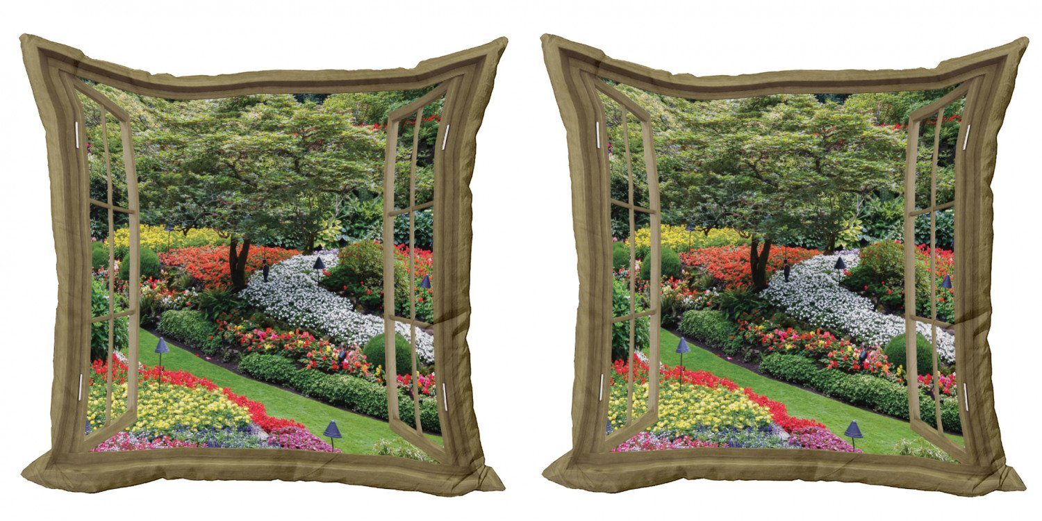 Blumen Modern York Doppelseitiger Stück), (2 Accent Natur Kissenbezüge Bunte New Abakuhaus Digitaldruck,
