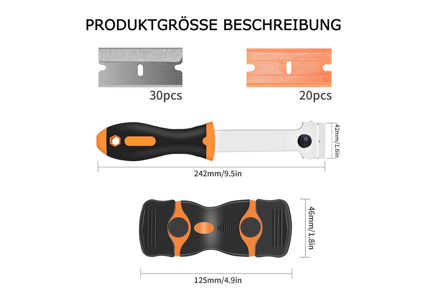 Thumbnail - zggzerg Glasschaber 2-teilig Glasschaber, zweischneidiges klingenschaberwerkzeug