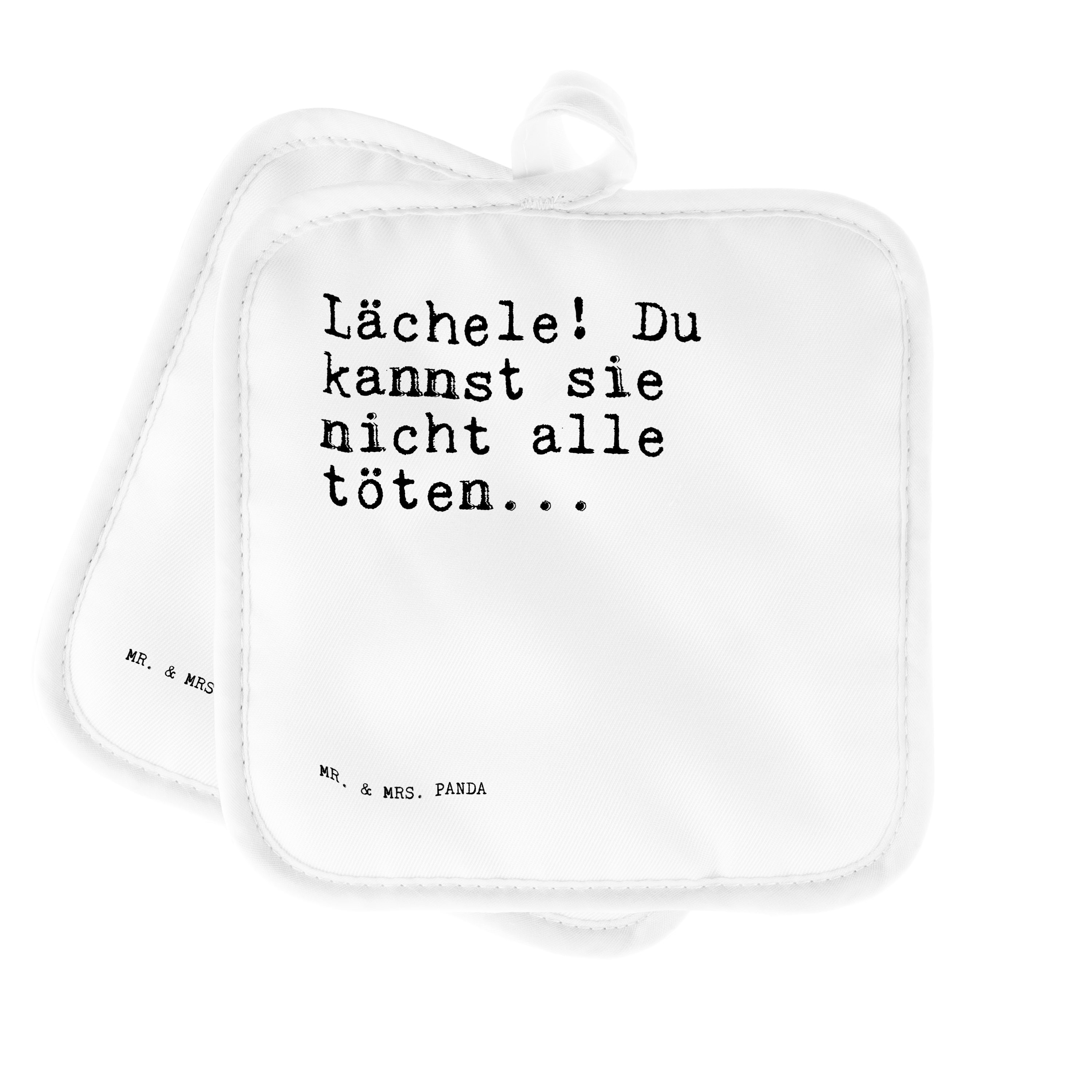 Mr. & Mrs. Panda Topflappen Lächele! Du kannst sie..., Topflappen, Weiß, topfhalter, Topfunterset, (Packung), topfhalter Ofenlappen Topflappen Set