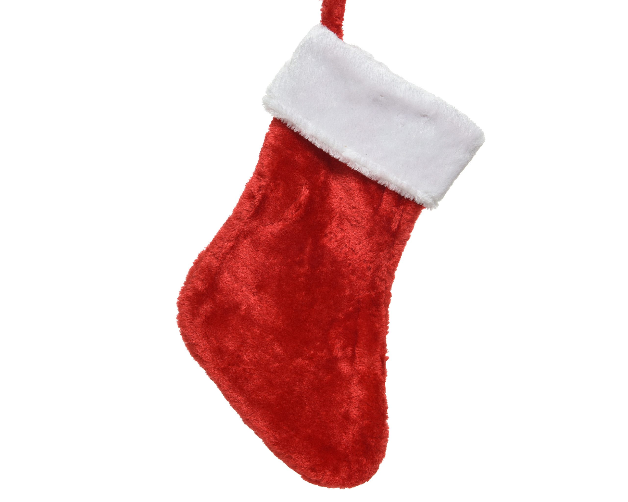 Kaemingk Dekohänger, Weihnachtsstrumpf 27x2x40cm 1 Stück Rot Weiß