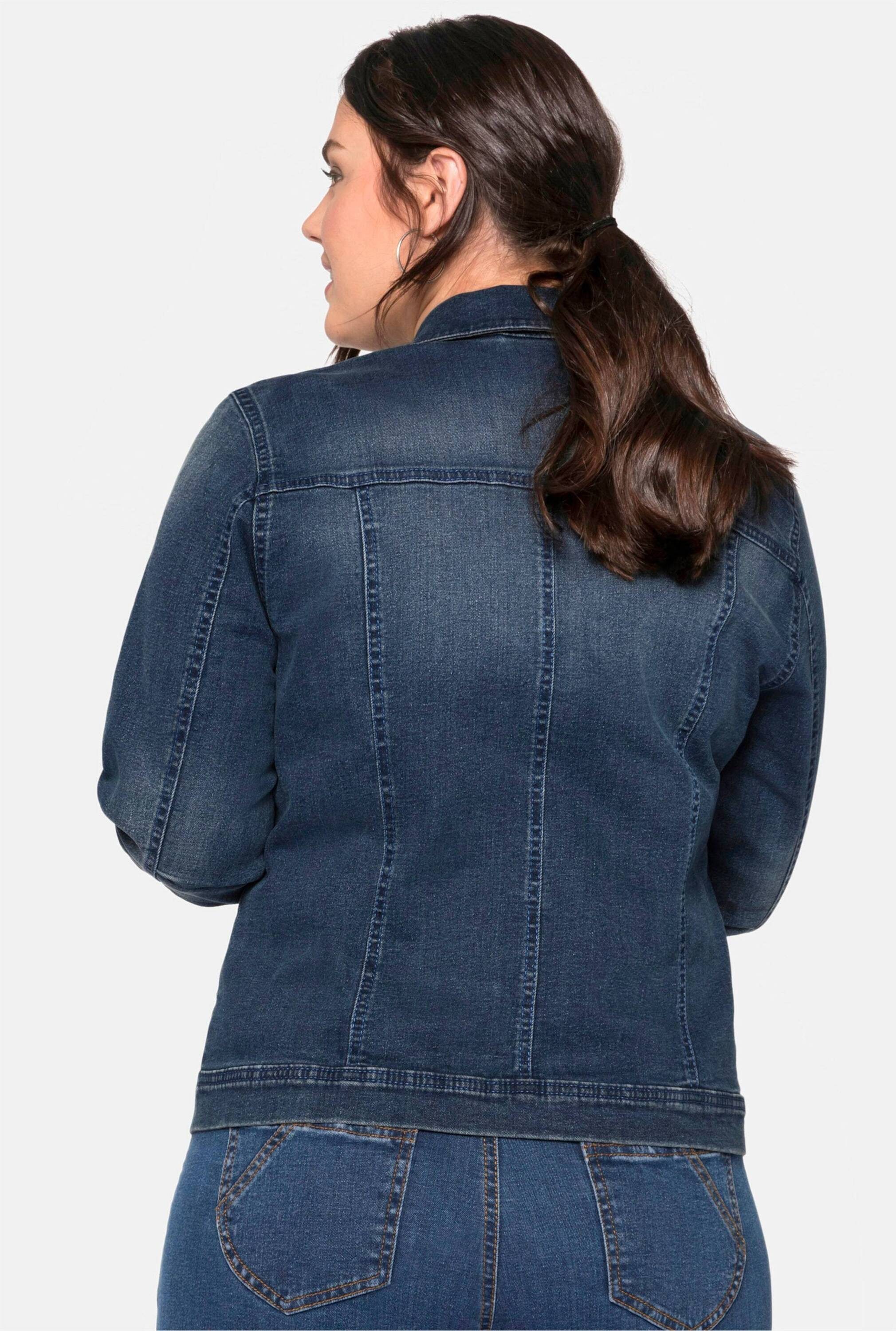 Sheego Allwetterjacke Jeansjacke Langarm in modisch kurzer Form günstig online kaufen