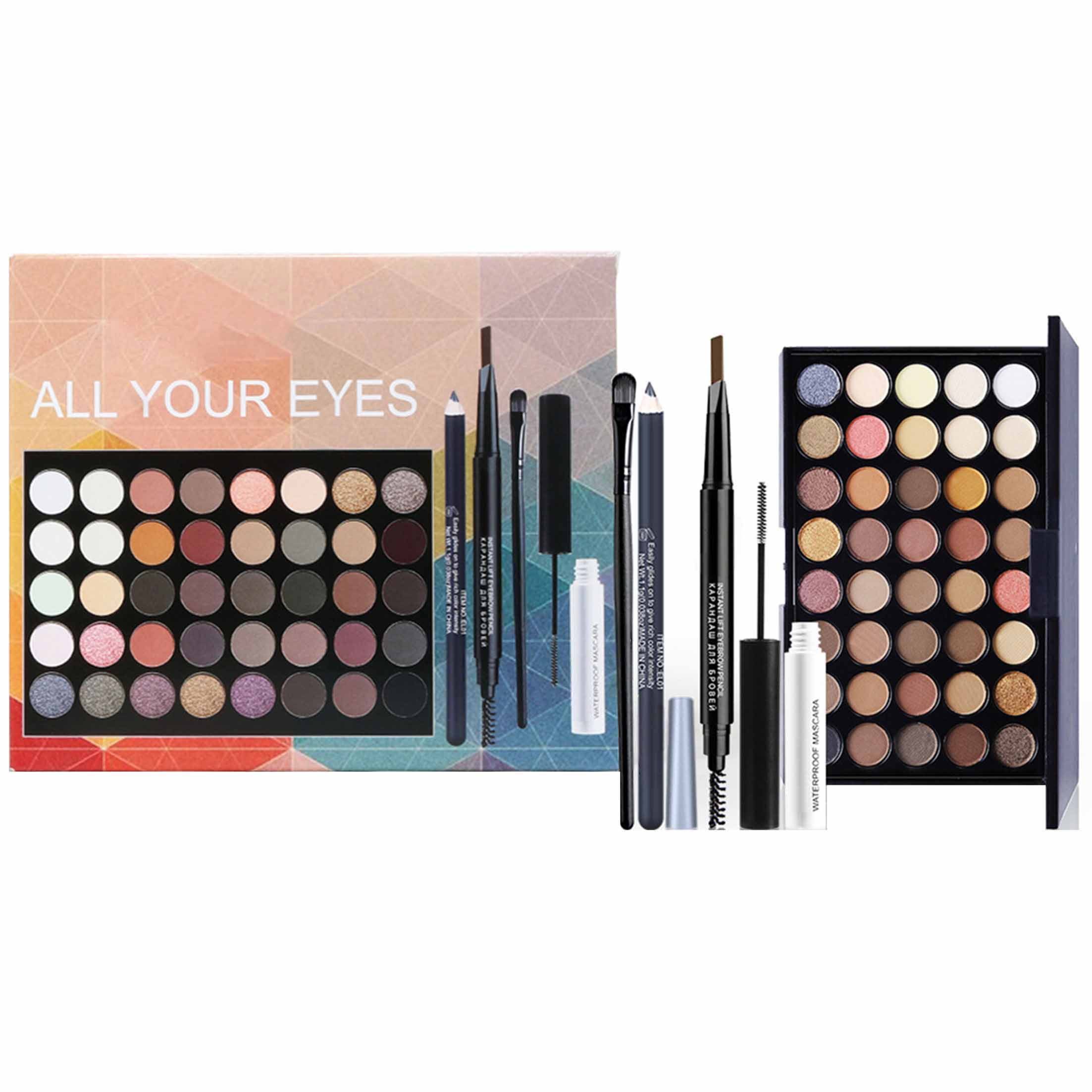 KINSI Augen-Make-Up-Set 40 Farben Lidschattenpalette, Augenpalette, Makeup Lidschattenpalette, Bühnen-Makeup Cosplay Perlglanz-Mattes Mehrfarbiges Augen-Make-up