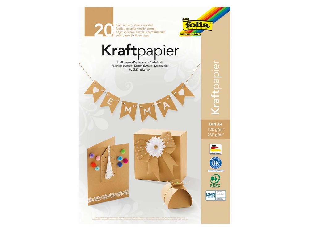 Folia Max Bringmann KG Seidenpapier folia Kraftpapier und Kraftkarton, 20 Blatt