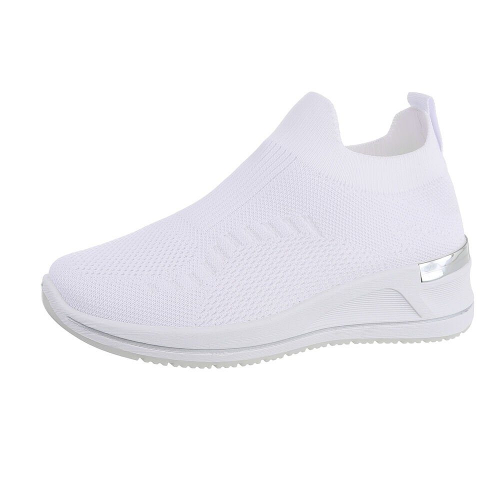 Ital-Design »Damen Low-Top Freizeit« Sneaker Keilabsatz/Wedge Sneakers Low  in Weiß