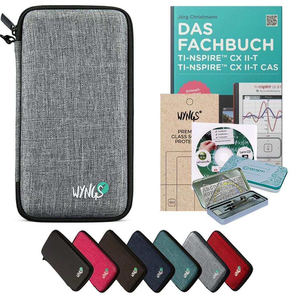 CALCUSO Taschenrechner Zubehör zum TI-Nspire CX II-T (CAS) - Hellgrau - Premium Set