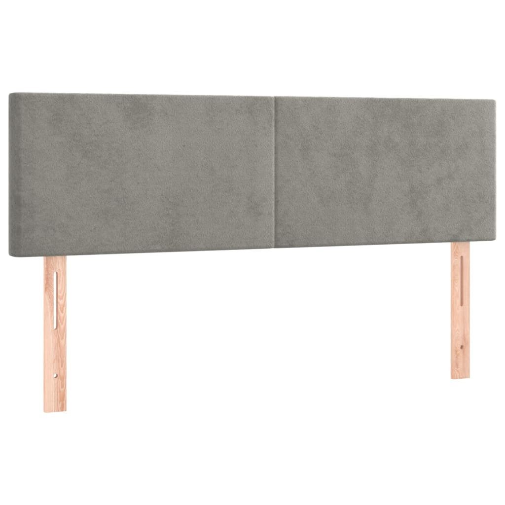 vidaXL Bett Kopfteile Hellgrau 144x5x78/88 cm Samt (1-tlg)