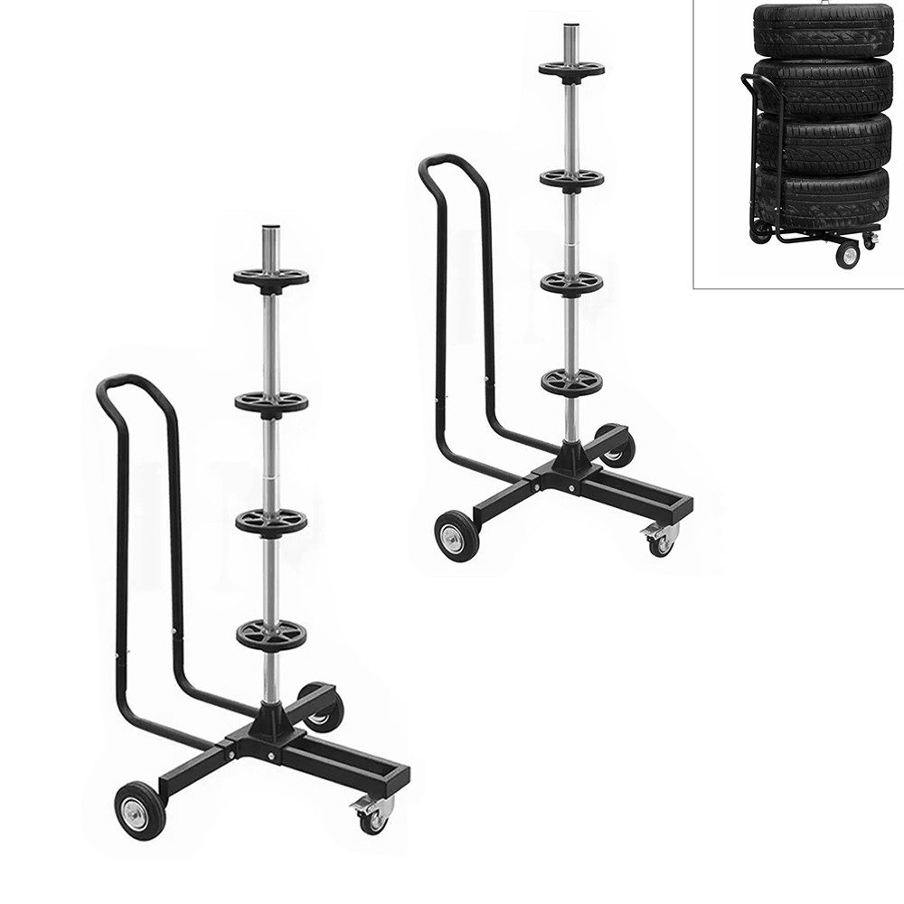 Vanit Sitzbank Set 2x Felgenbaum fahrbar mit Griff für Autoreifen FB12 Reifen Stände
