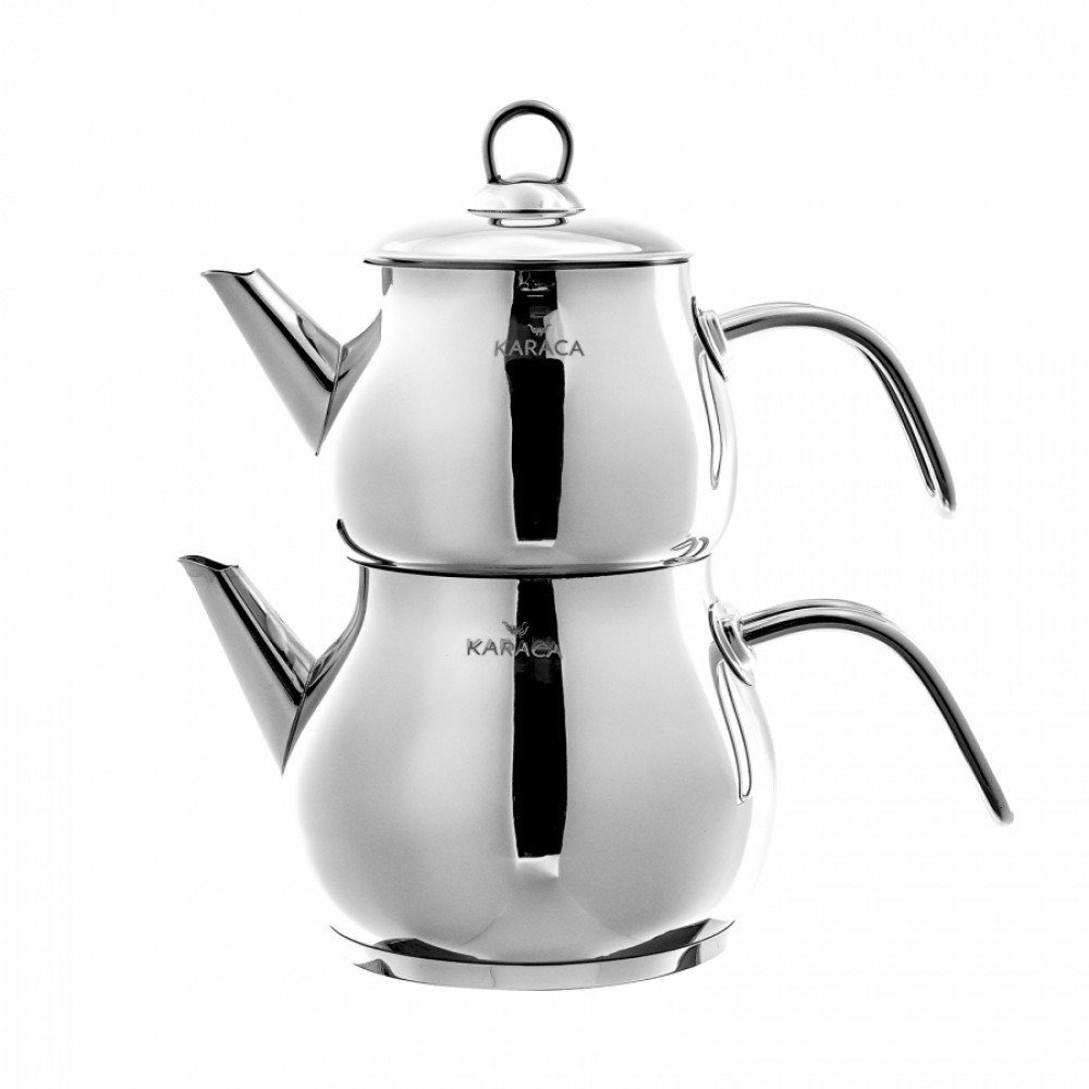 Karaca Чайный сервиз Layla Metall Teekanne Set Turkische Teekannen Teepot, Metall Teekessel Wasserkessel Teesieb Teebereiter