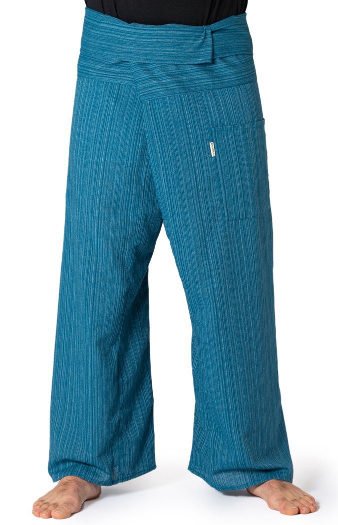 PANASIAM Wellnesshose Thai Fischerhose Lini bequeme Unisex Wickelhose aus Baumwolle als Yogahose Freizeithose Relaxhose loose fit