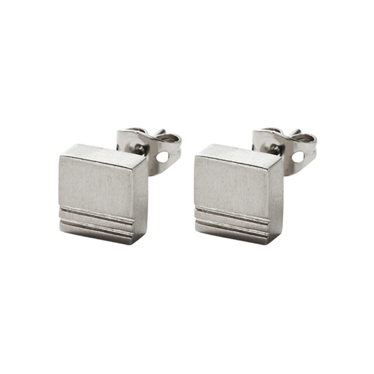 MONOMANIA Paar Ohrstecker Monomania 31011 Ohrringe Ohrstecker Unisex Quadratisch Edelstahl