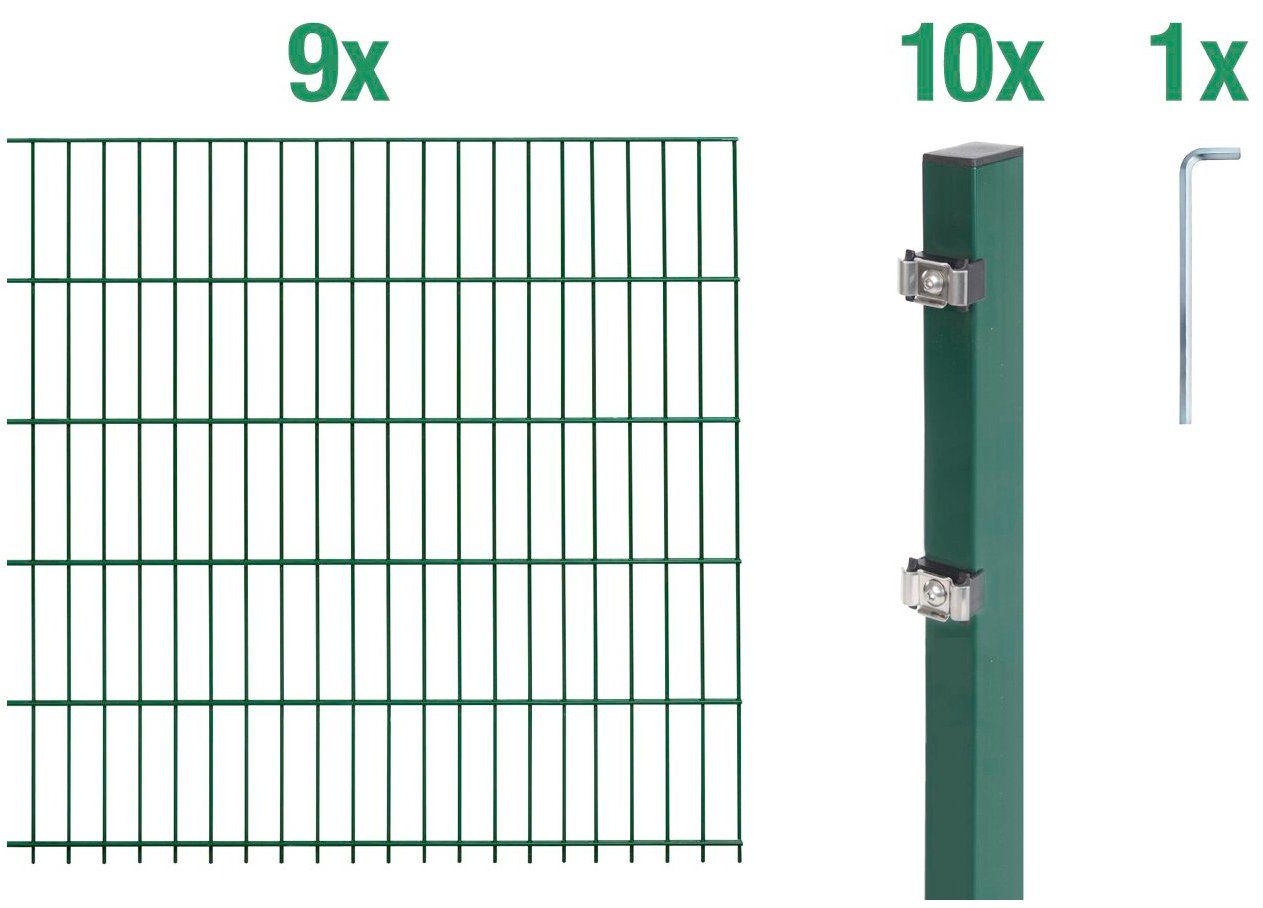 Alberts Doppelstabmattenzaun Grundset, (Set), Höhe: 80-160 günstig online kaufen