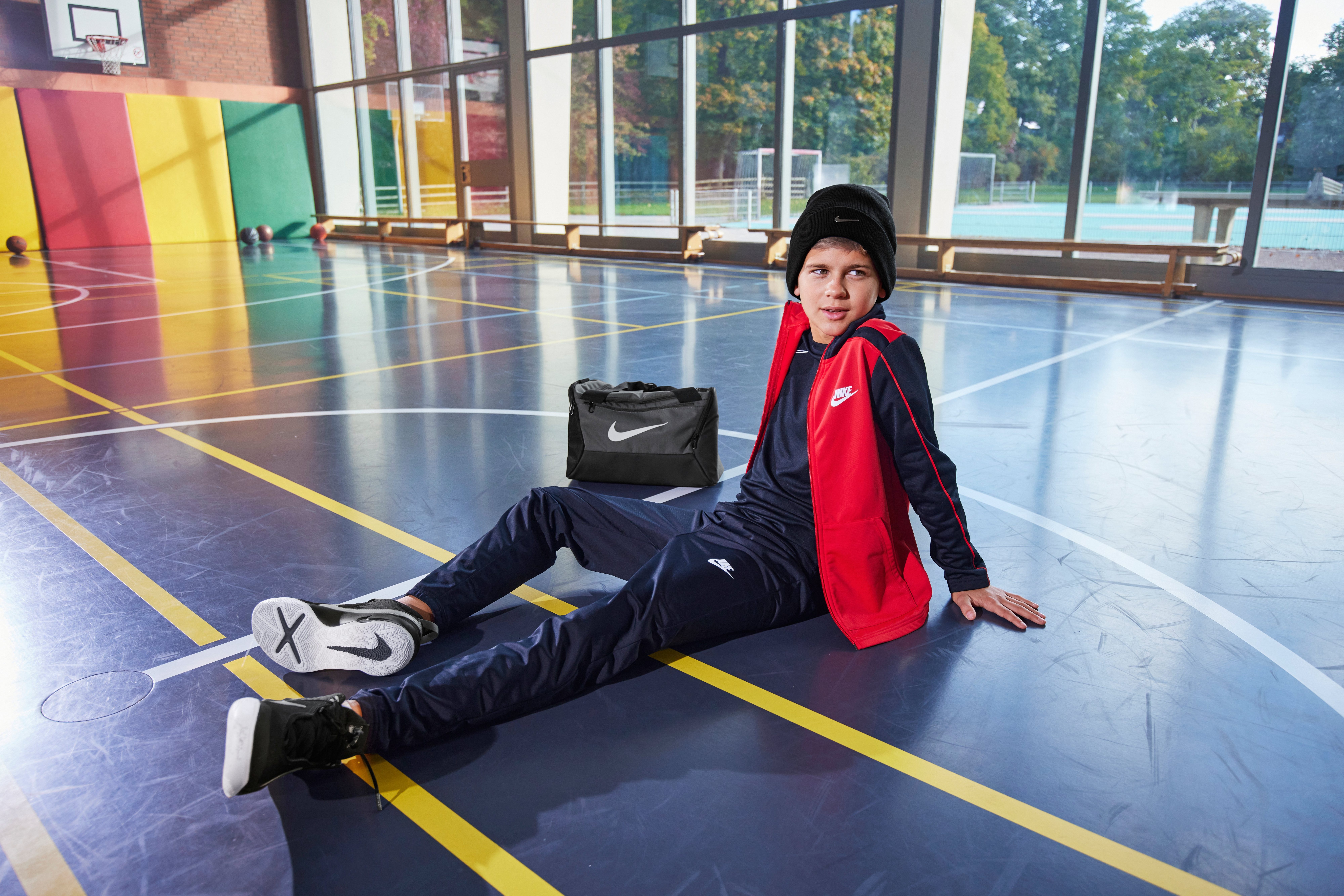 Kids' Sportswear Trainingsanzug Tracksuit schwarz-rot Nike Big