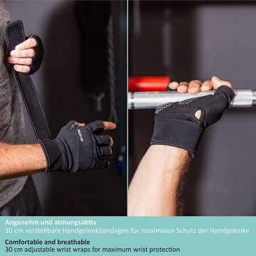 Pullup & Dip Trainingshandschuhe PULLUP & DIP Trainingshandschuhe für Gewichtheben, Fitnesshandschuhe mit Handgelenkbandage für Männer & Frauen, Workout Handschuhe für Bodybuilding, Kraftsport, Powerlifting, Fitness