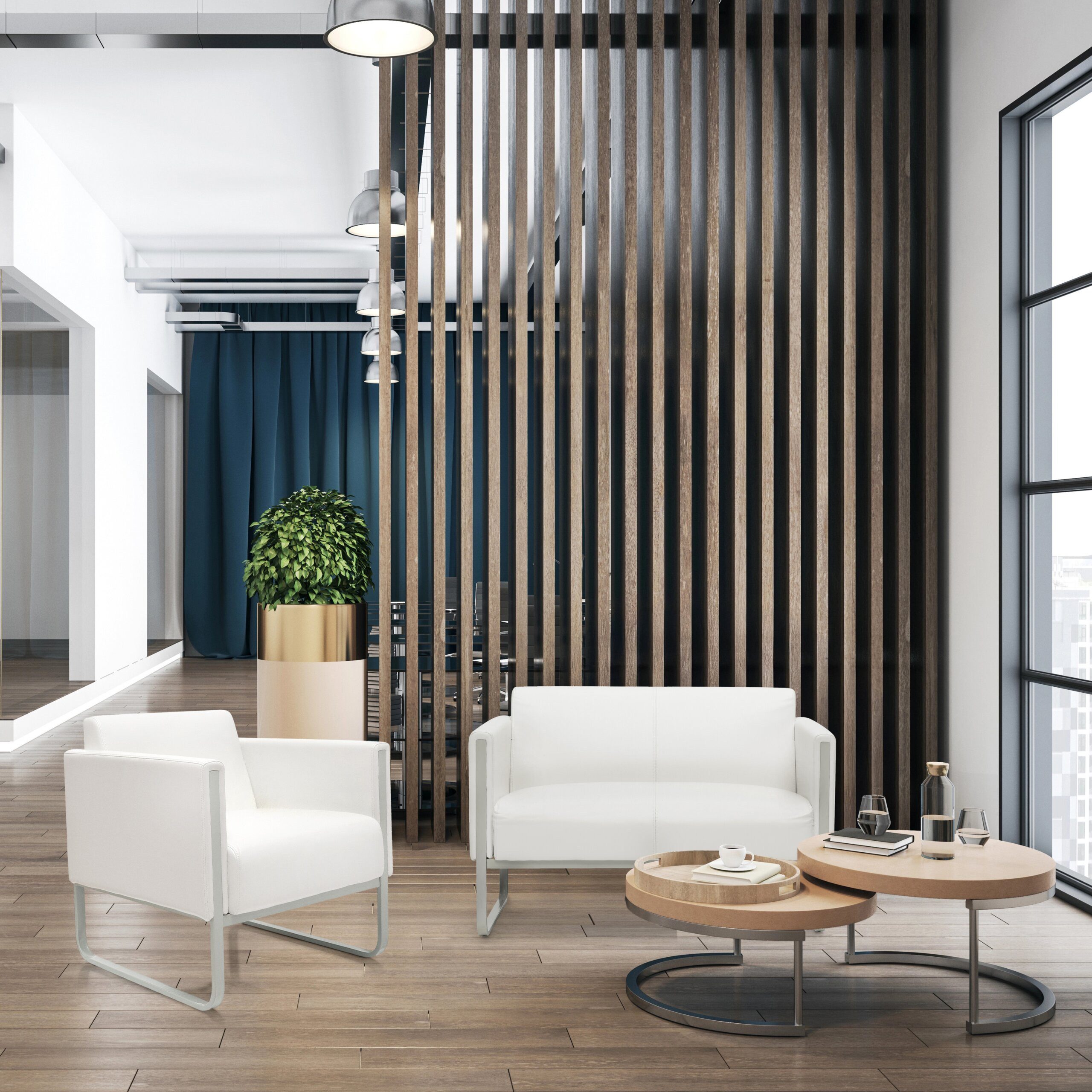 hjh OFFICE Loungesessel ARUBA Sessel Kunstleder mit Armlehnen 1 St., Sessel gepolstert mit Metallgestell