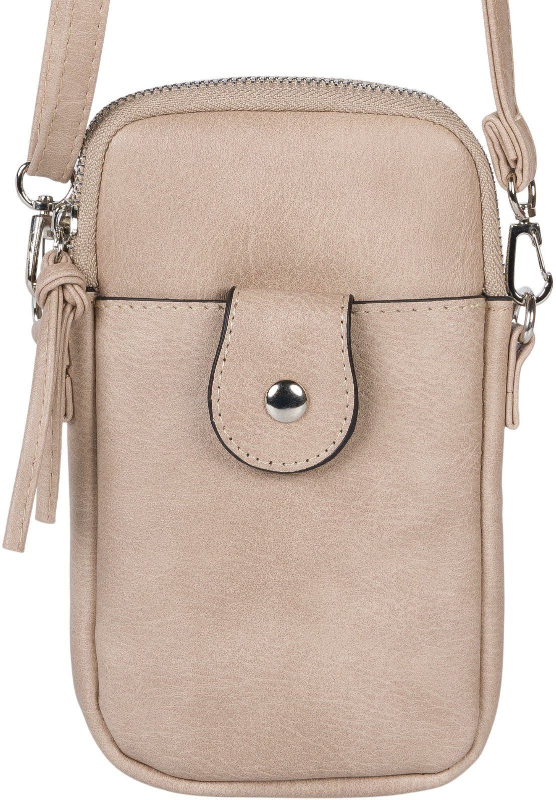 styleBREAKER Mini Bag (1-tlg), Mini Umhängetasche Uni Taupe | Minitaschen