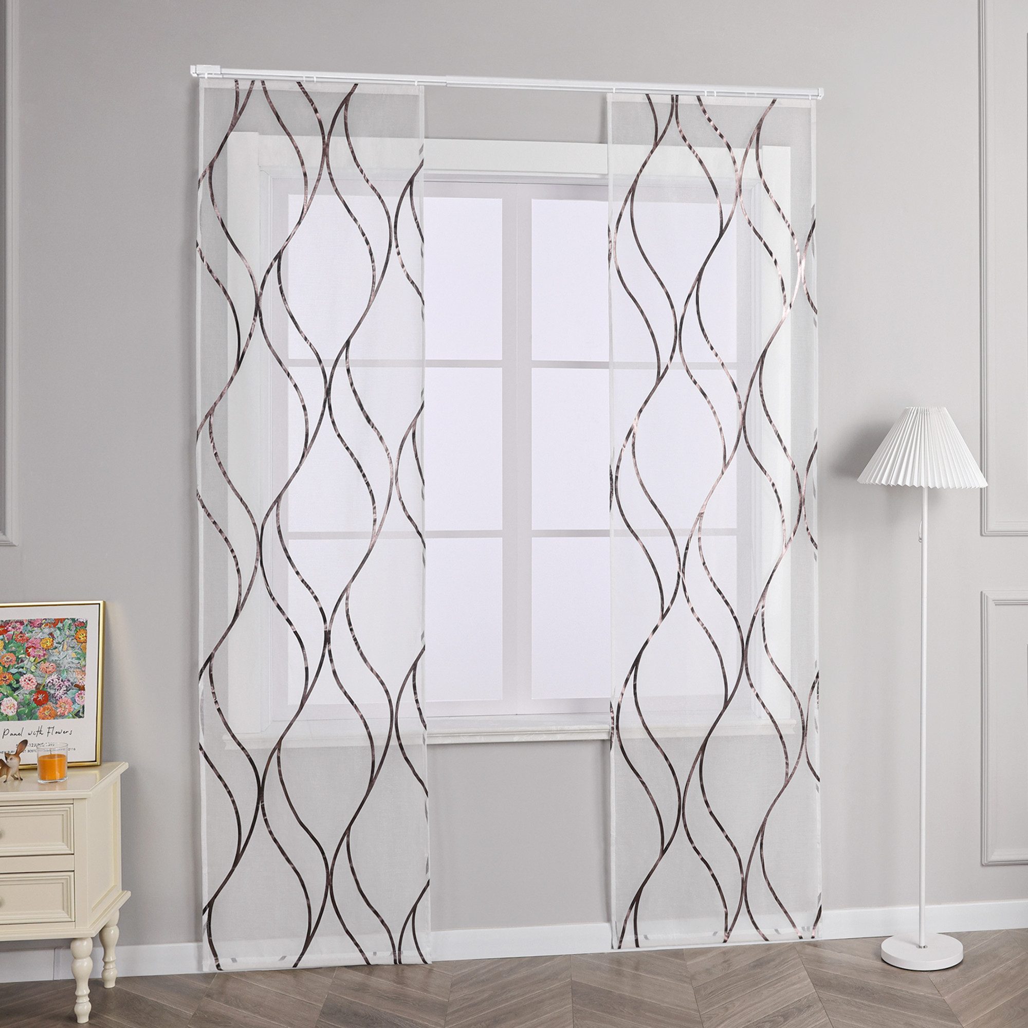 Joyswahl Schiebegardine (2 St), Klettband, transparent, Voile, Moderne Fläc günstig online kaufen