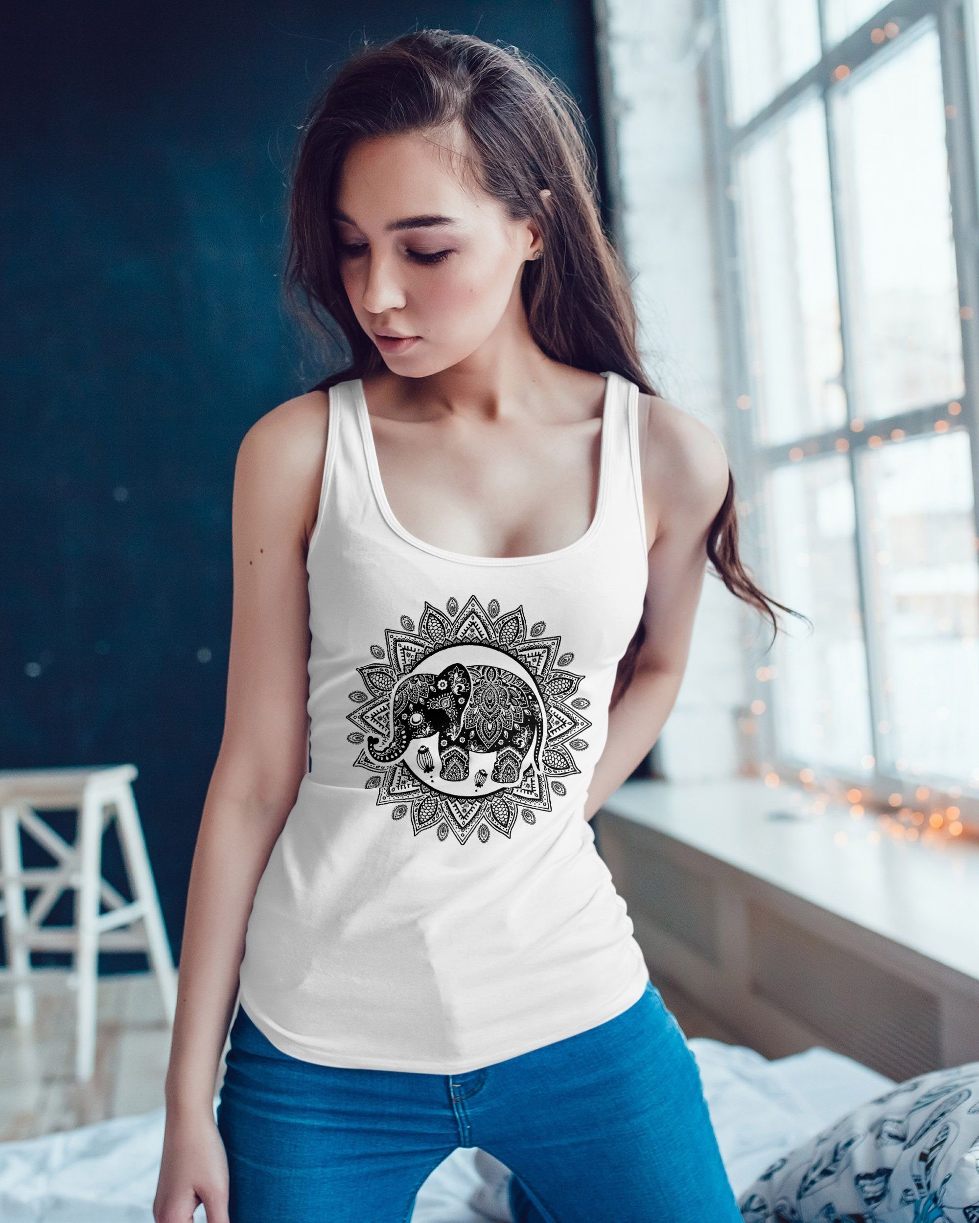 Neverless Tanktop Damen Tank-Top Elefant Mandala günstig online kaufen