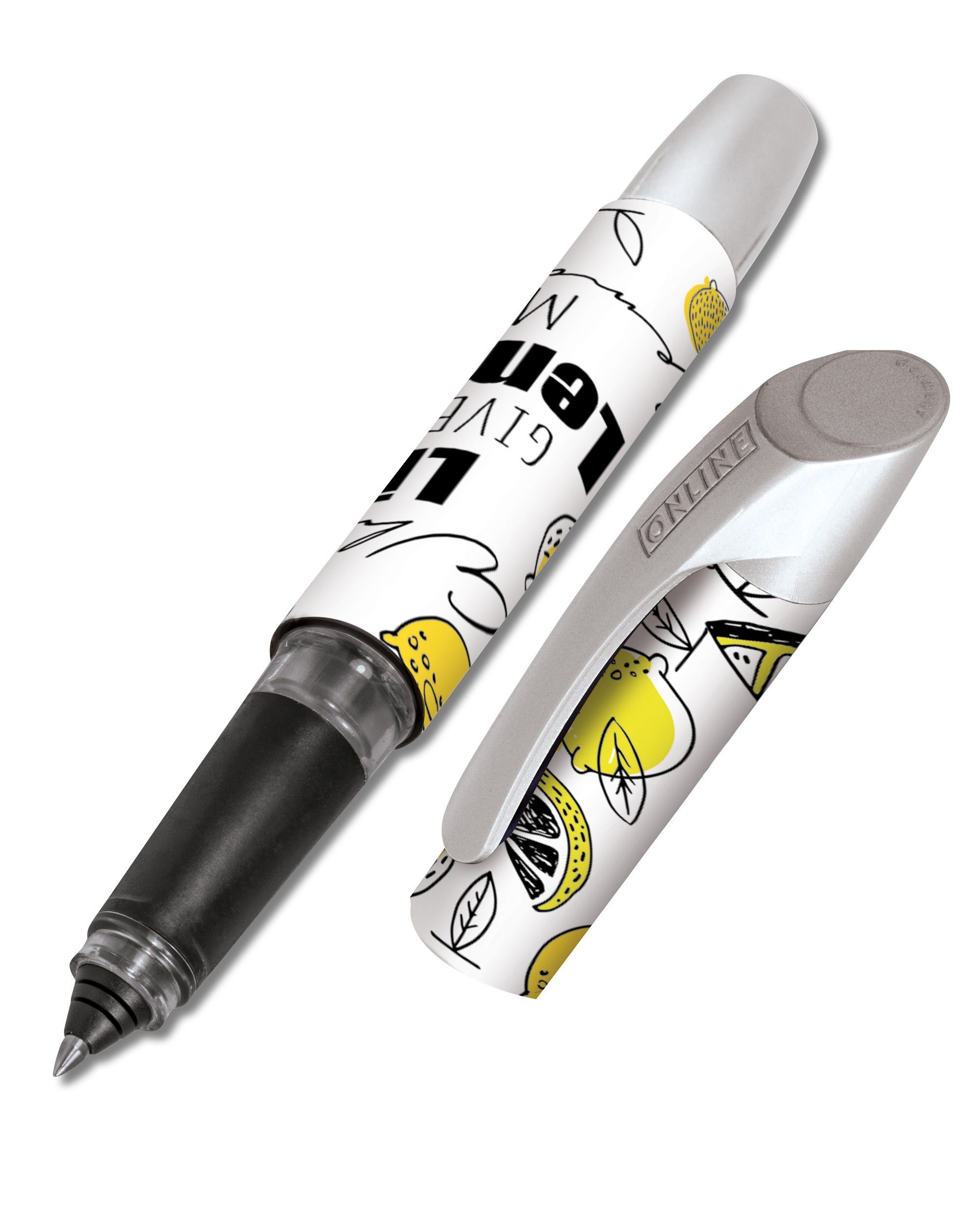 Online Pen Tintenroller Campus Tintenpatronen-Rollerball, ergonomisch, ideal für die Schule, hergestellt in Deutschland Lemon