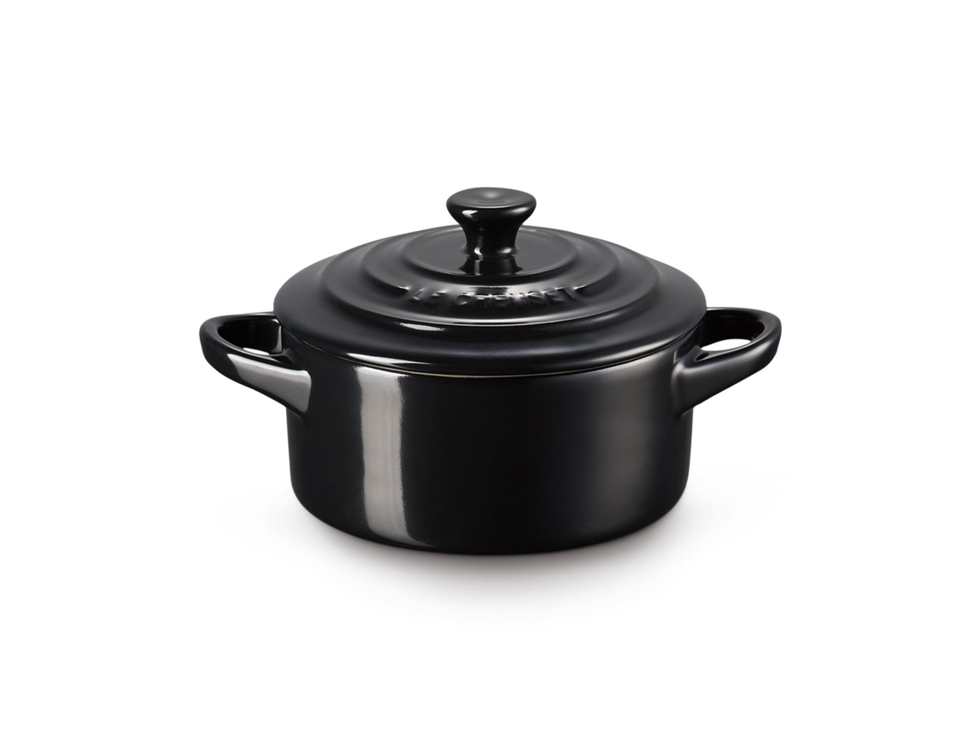 LE CREUSET Auflaufform Mini Cocotte 10 cm schwarz, Steinzeug
