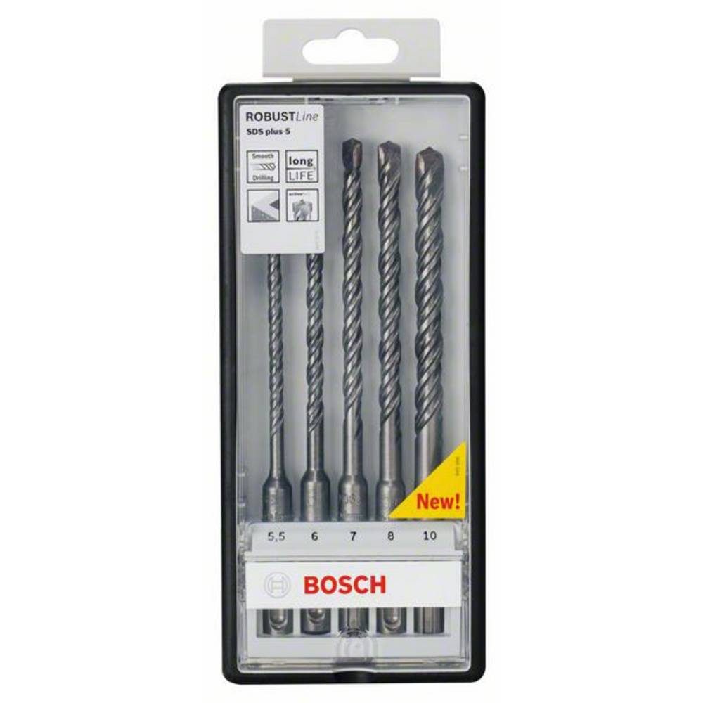 BOSCH Spiralbohrer Hammerbohrer-Set SDS plus-5 Robust Line, 5-teilig, 5.5 - 10 2607019929