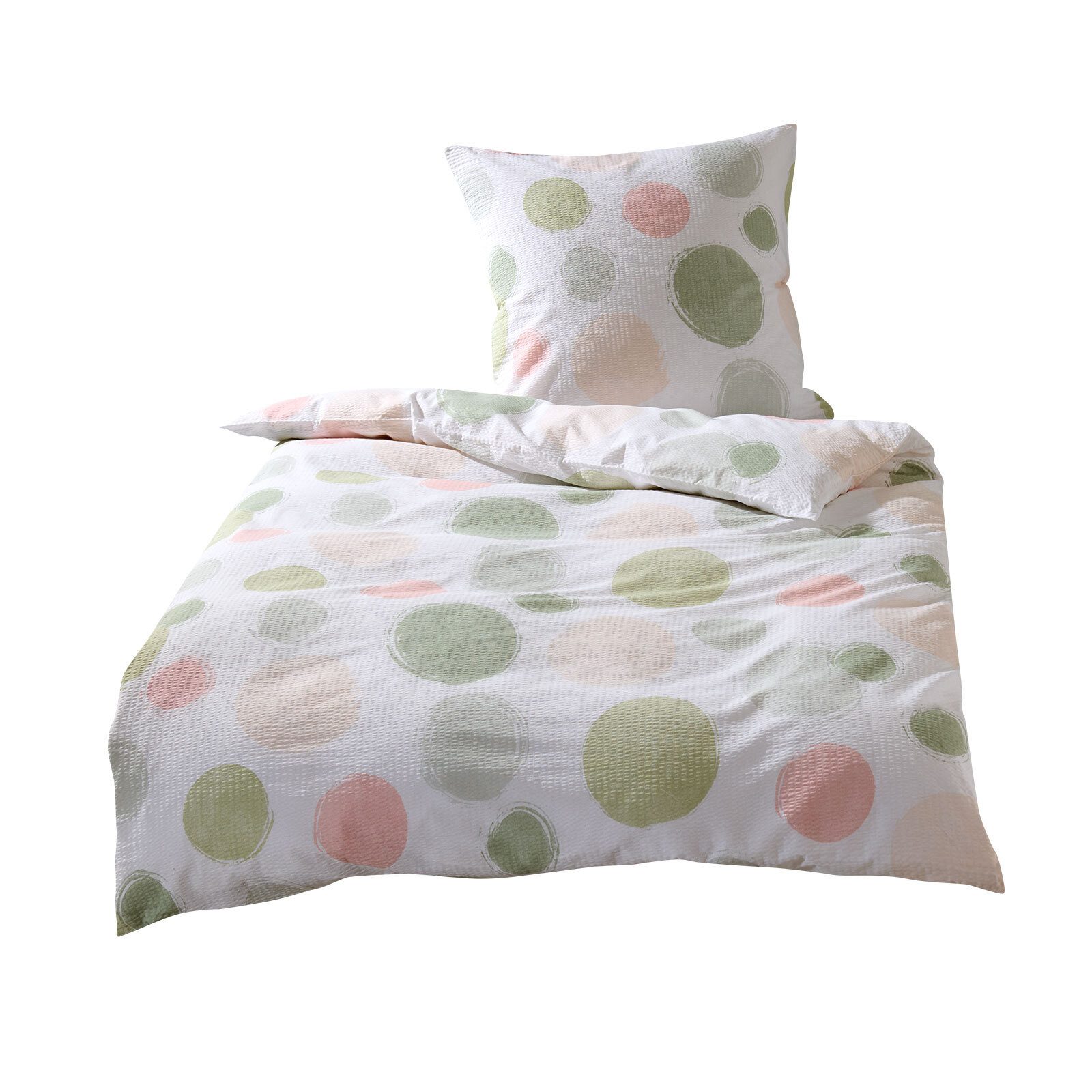 TRAUMSCHLAF Bettwäsche Kreise, Seersucker, 2 teilig, ideale Sommerbettwäsch günstig online kaufen