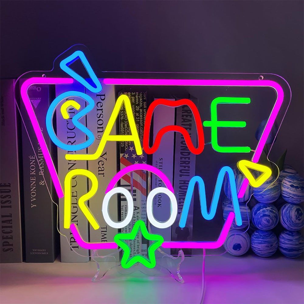 TUWENA LED Dekofigur Spielzimmer Neonlichter Wanddekoration Farbe LED Neon Lichter, Spiellicht 1