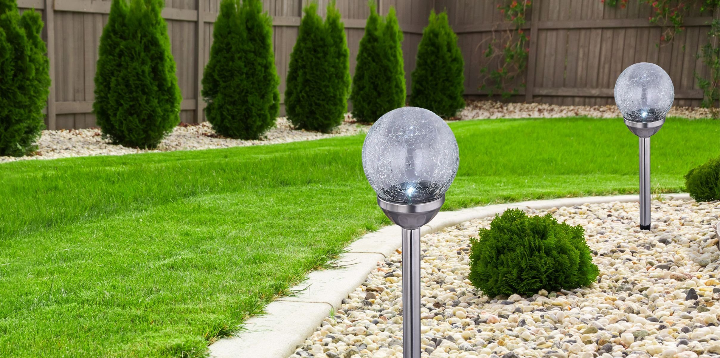 Globo LED Solarleuchte GLOBO Solarleuchte LED Solarlampe Garten mit Erdspiess Gartendeko