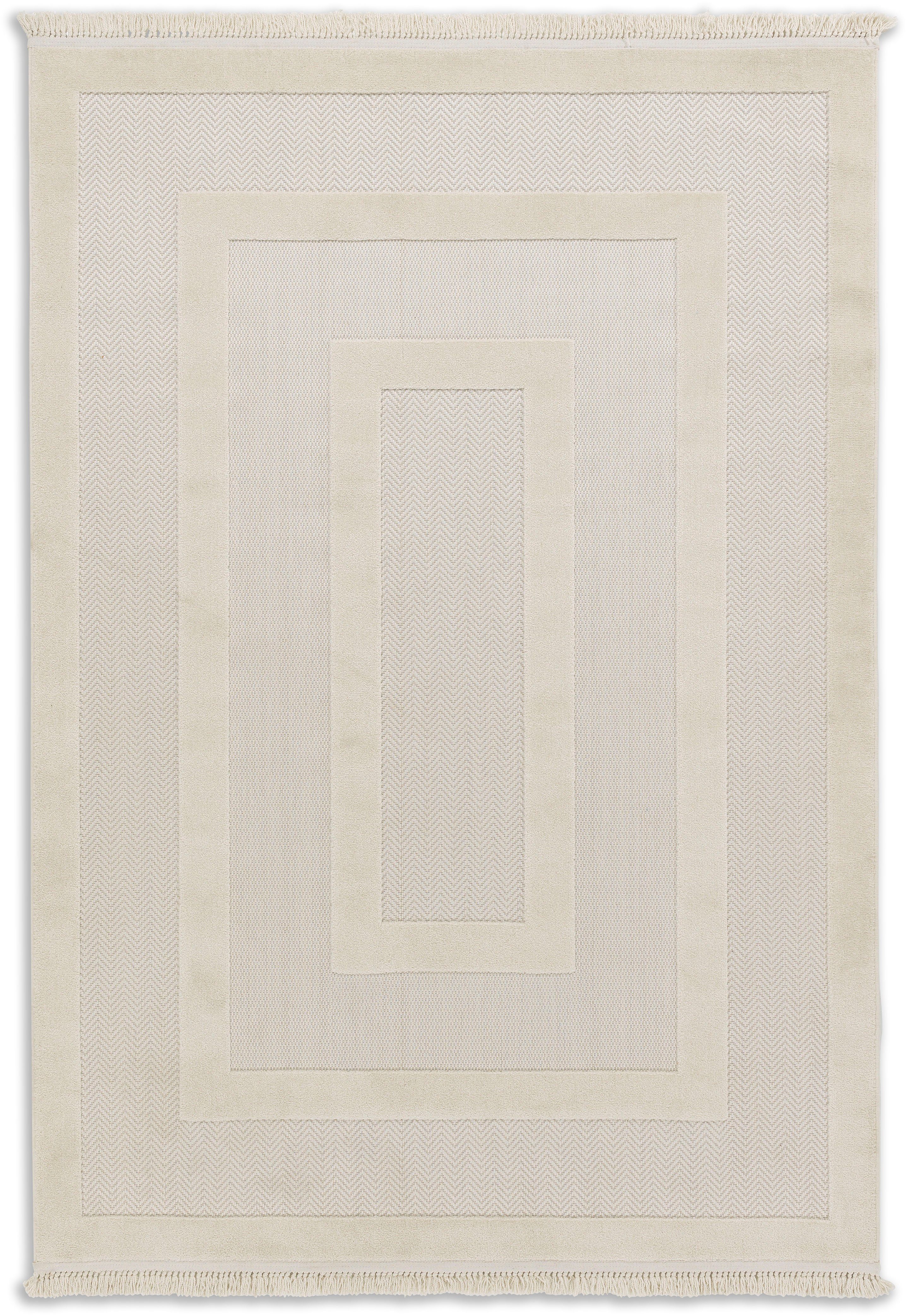 SCHÖNER WOHNEN-Kollektion Teppich Summer 6352, rechteckig, Höhe: 6 mm, Hoch Tief Struktur, Robuster Teppich, Terasse, Balkon