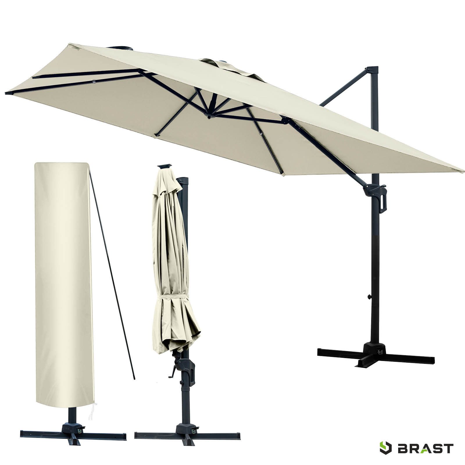 BRAST Sonnenschirm Ampelschirm Alu, UV-Schutz 50+, günstig online kaufen