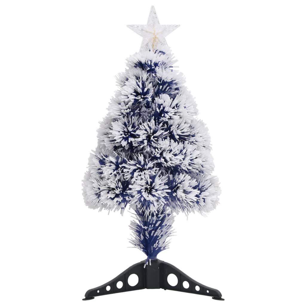 vidaXL Künstlicher Weihnachtsbaum Künstlicher Weihnachtsbaum mit LED Weiß Blau 64 cm Glasfaser