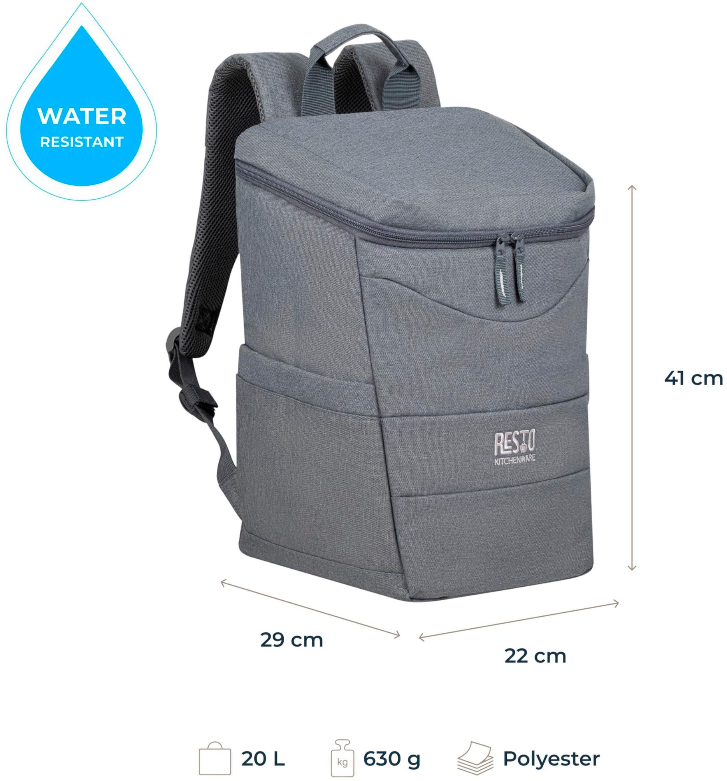RESTO Kitchenware Kühltasche Felis Kühlrucksack isoliert, Picknicktasche Lunchtasche Thermorucksack, 20 l, Hellgrau, leicht und wasserdicht – Bild 2 von 5