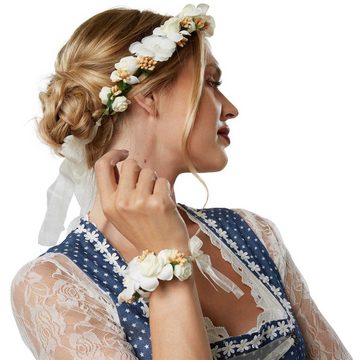 dressforfun Haarband Blumenkranz und Armreif Hochzeit
