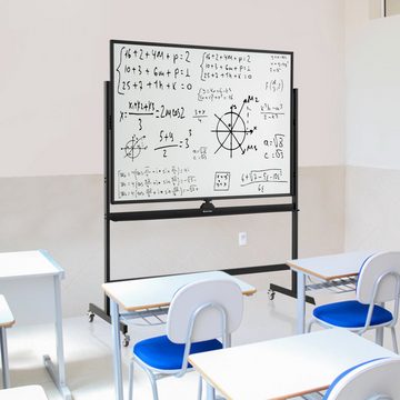 COSTWAY Magnettafel, doppelseitig, höheverstellbar, 360° drehbar, mit Rollen