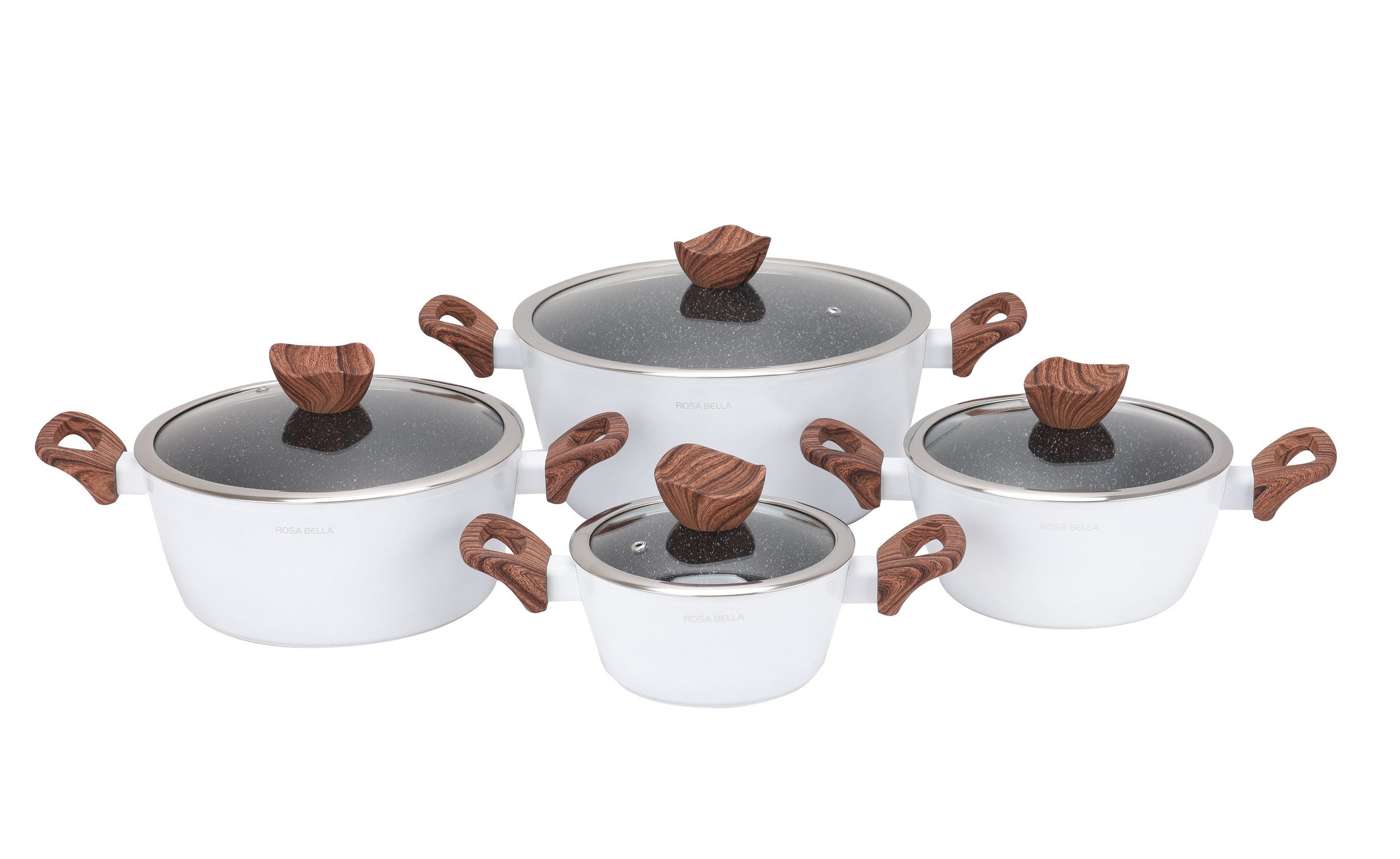 Edenberg Topf-Set Wunderschönes Topfset in 4 Farben, Suppentopf, Spargeltopf, Eiertopf, Aluminiumguss, Keramik, Edelstahl (Verleihen Sie Ihrer Küche Stil und Funktionalität – mit dem Rosa Bella Topfset von Edenberg kochen Sie nicht nur gesünder, sondern auch mit echtem Genuss und farbenfroher Eleganz!, 8-tlg., Zeitloses Design des Набори каструль. Eine ideale Geschenkidee! Hochwertig)