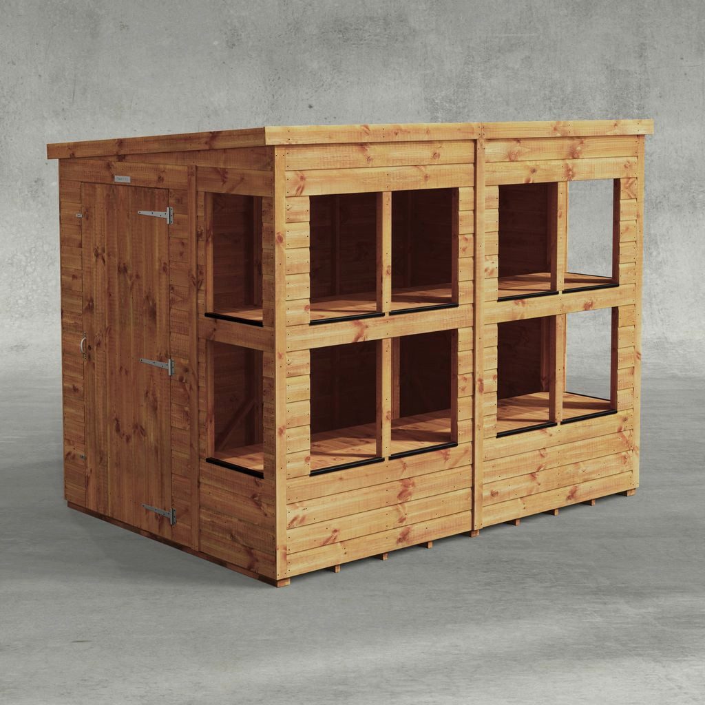 Gartenhaus Holz-Gewächshaus mit Pultdach aus Nut- und Feder Vollholz