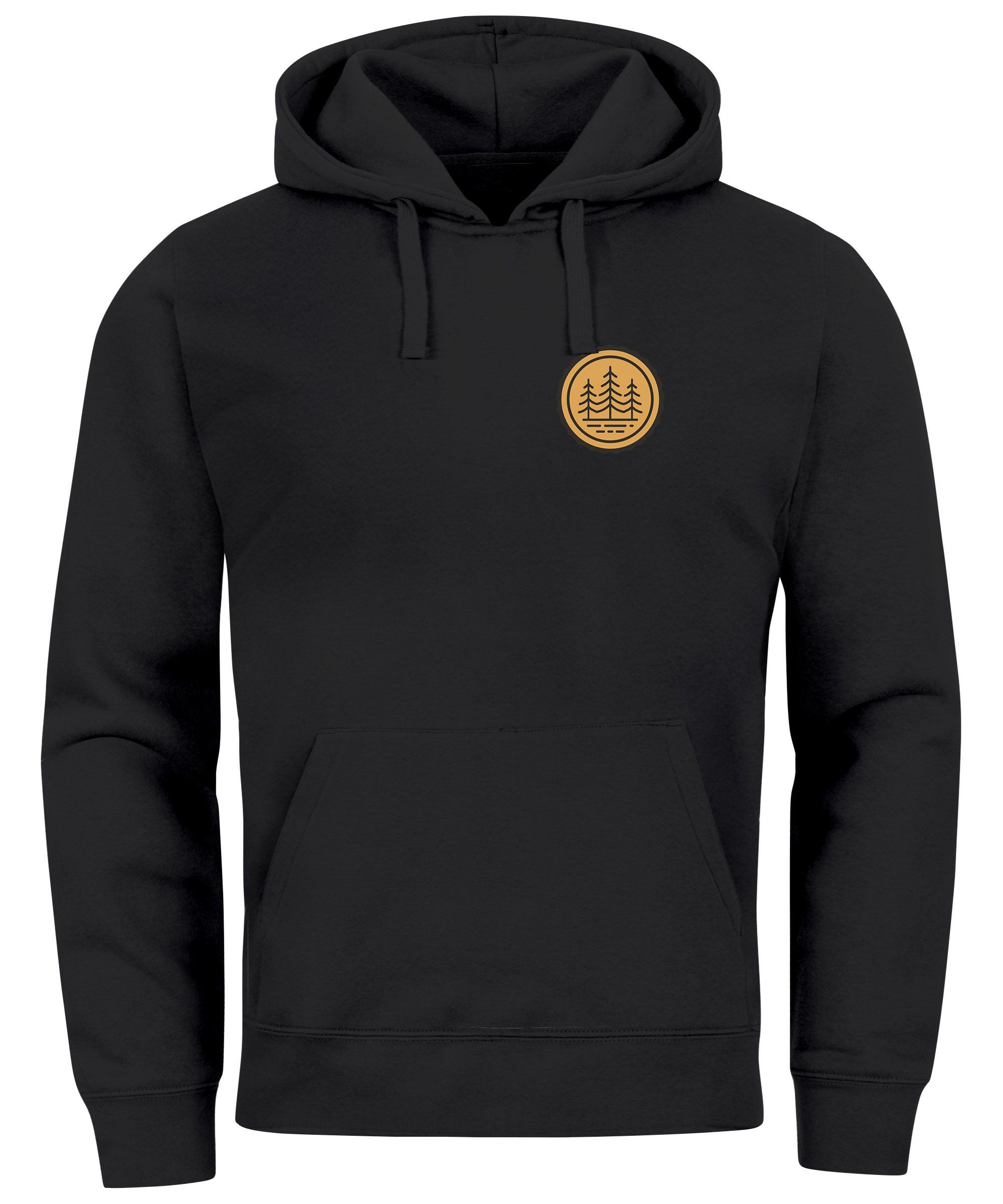 Hoodie Hoodie Herren Wald Bäume Logo Badge Naturliebhaber Outdoor Fashion