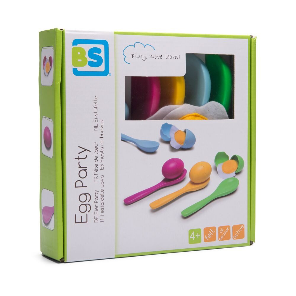 BS Toys Spiel Geschicklichkeitsspiel Eierlaufen, Lustiges Geschicklichkeitsspiel