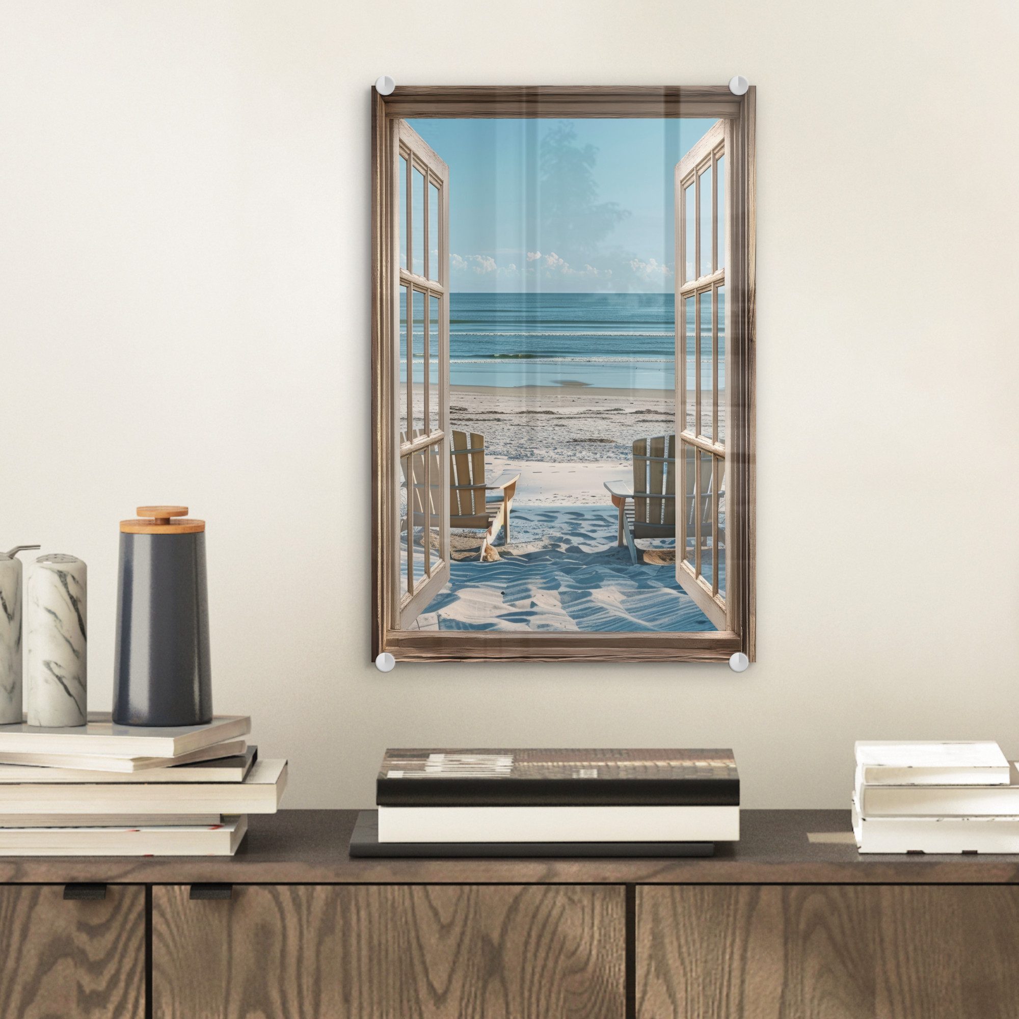 MuchoWow Acrylglasbild Fensterblick - Fenster - günstig online kaufen