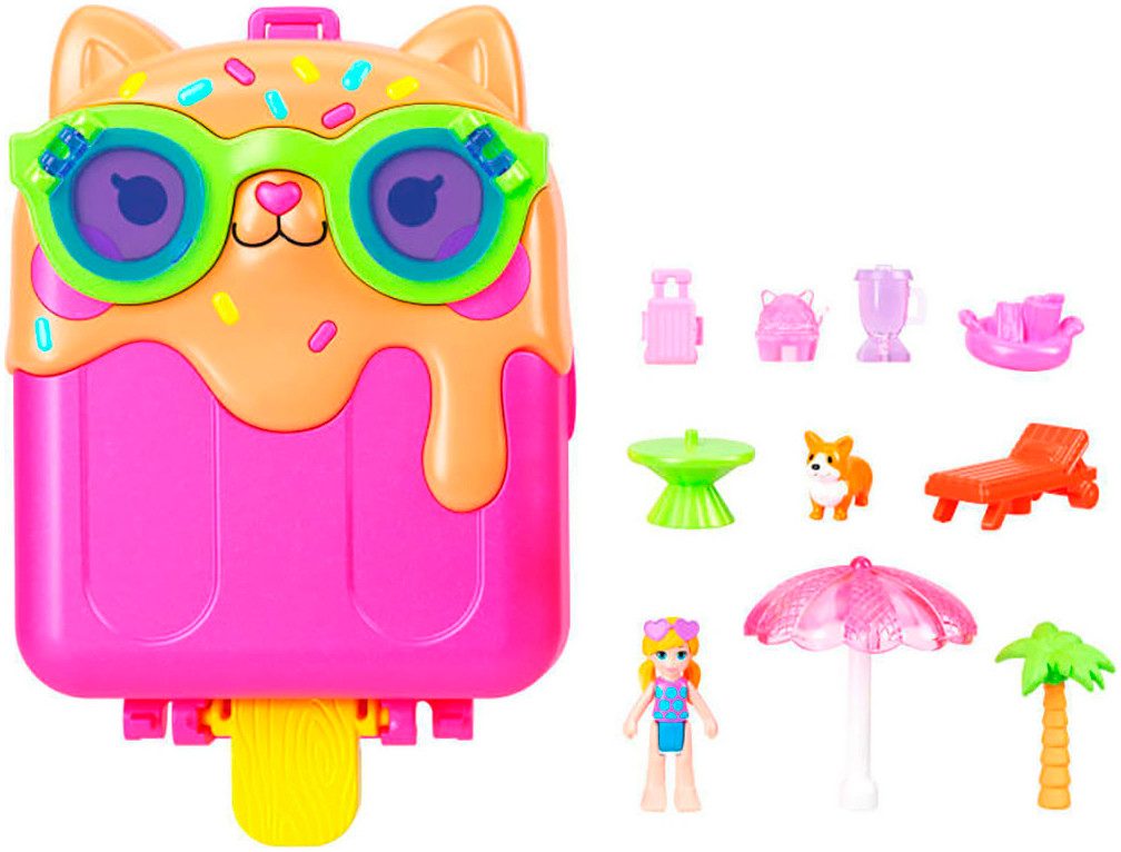Polly Pocket Spielwelt Eis am Stiel Kätzchen Schatulle