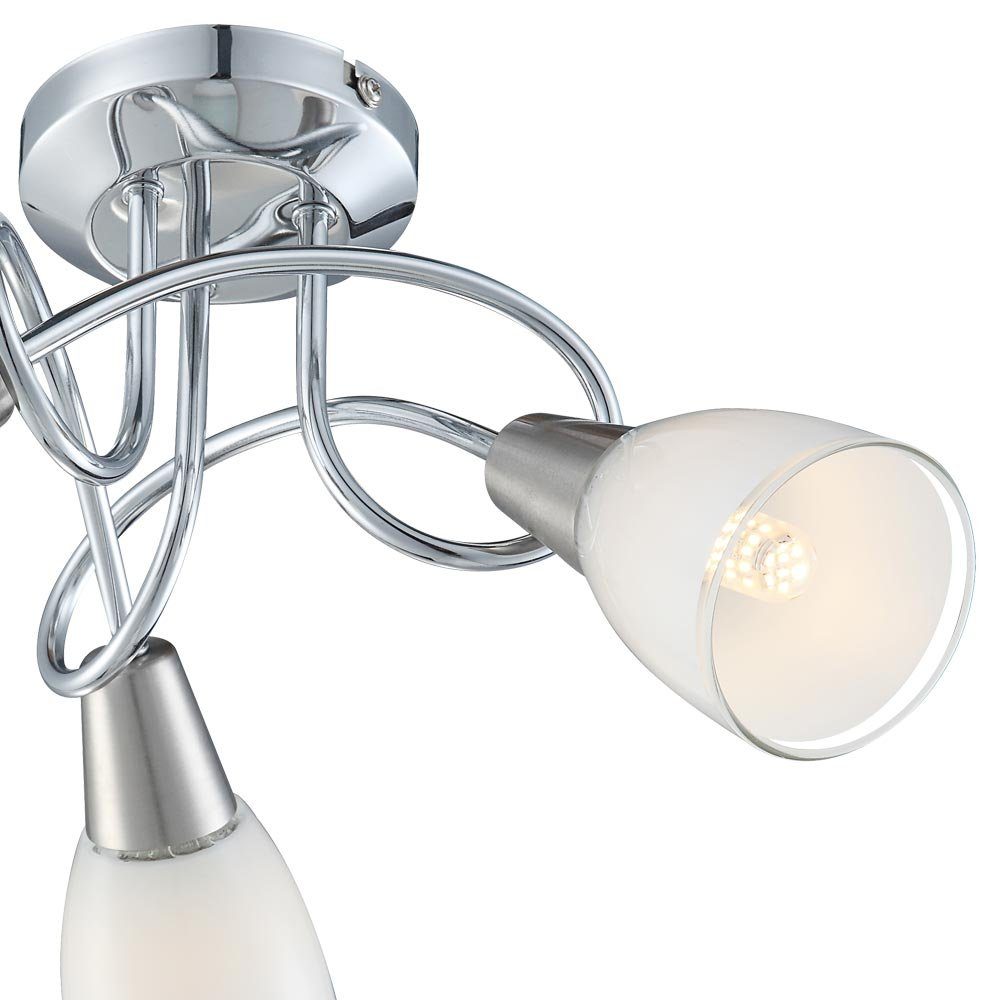 Chrom nicht Leuchtmittel Beleuchtung Deckenlampe Deckenleuchte Licht Deckenspot, inklusive, Leuchte Glas Lampe etc-shop
