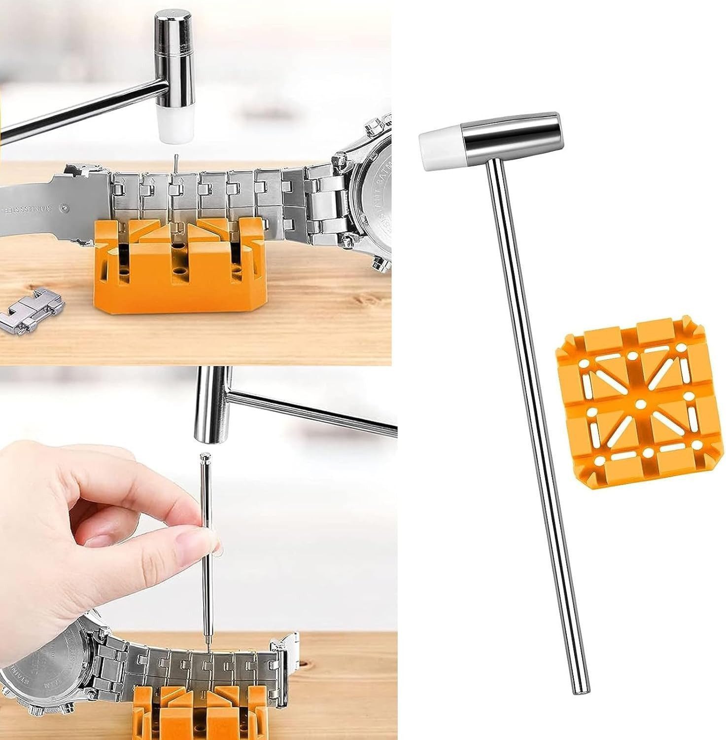 FELIXLEO Uhrenring Uhrenarmband-Reparatur-Werkzeugset, Uhrmacherwerkzeuge für Uhrenstifte, (4-tlg)