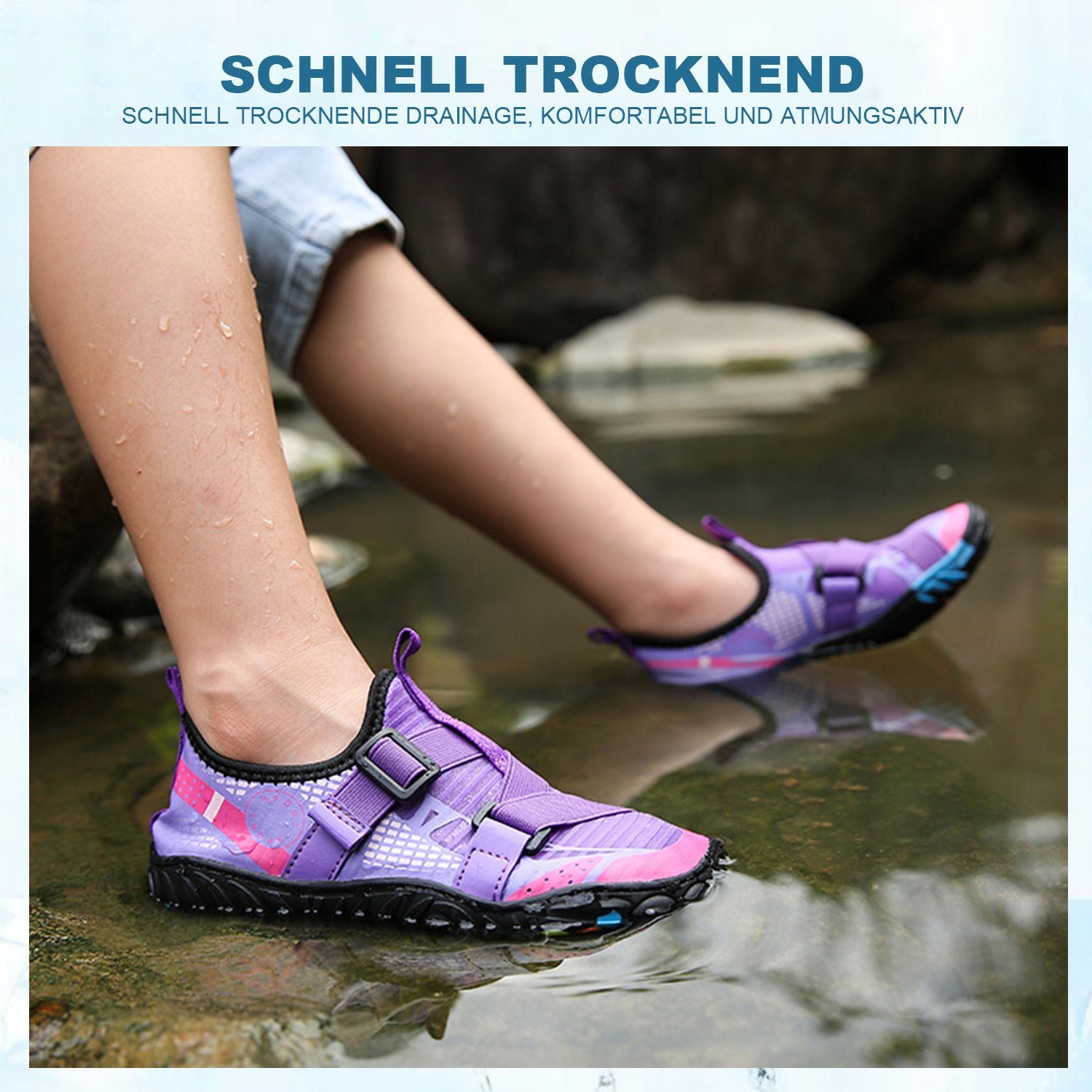 Badeschuhe Lila Herren Barfußschuhe Strandschuhe Wasserschuhe Damen Daisred Barfußschuh