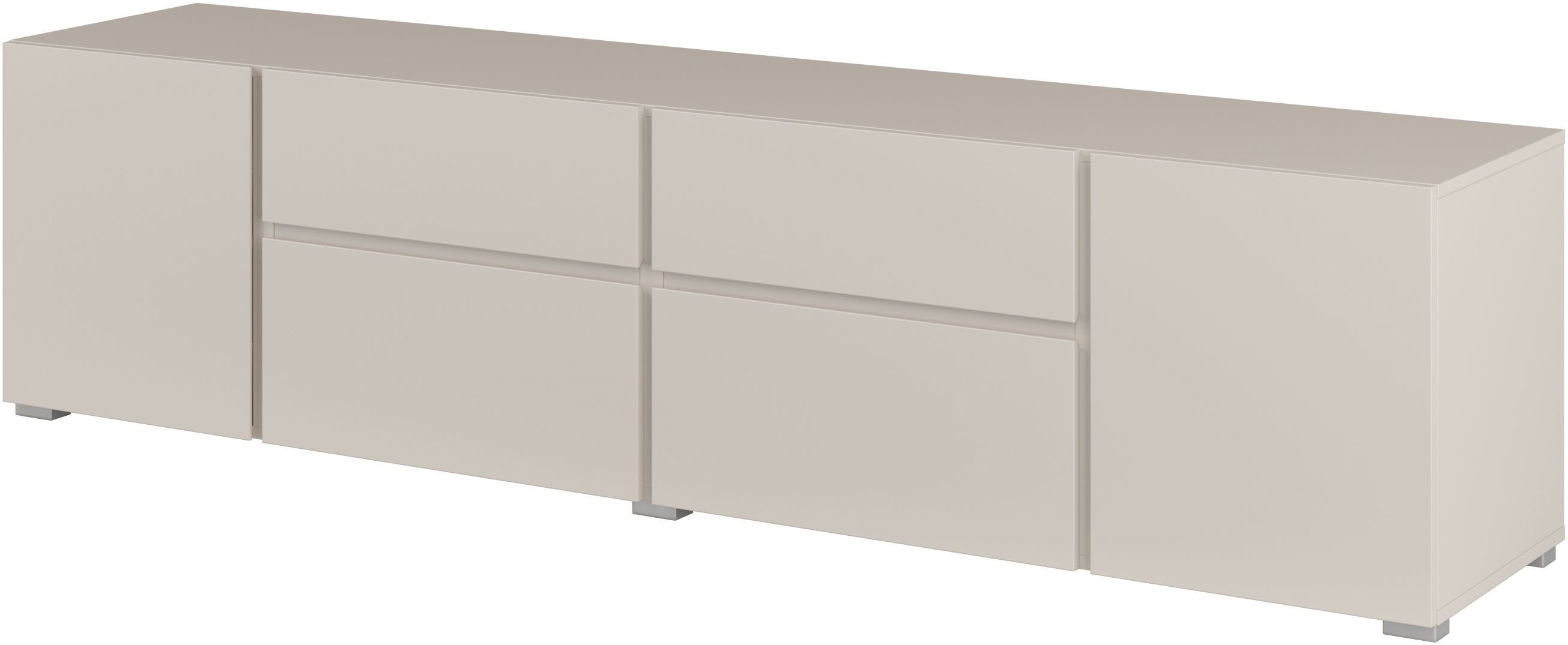 OTTO home Lowboard Metric,Breite 195cm, grifflose Lowboard 2Klappen/2Schubkästen/2Tür, TV-Schrank mit viel Stauraum, TV-Board