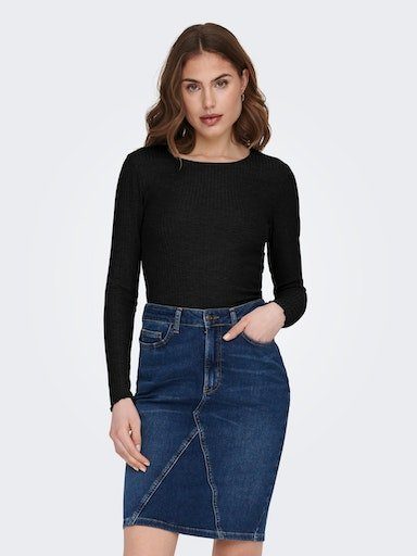 ONLY NOOS L/S ONLEMMA JRS O-NECK Black TOP Langarmshirt SHORT