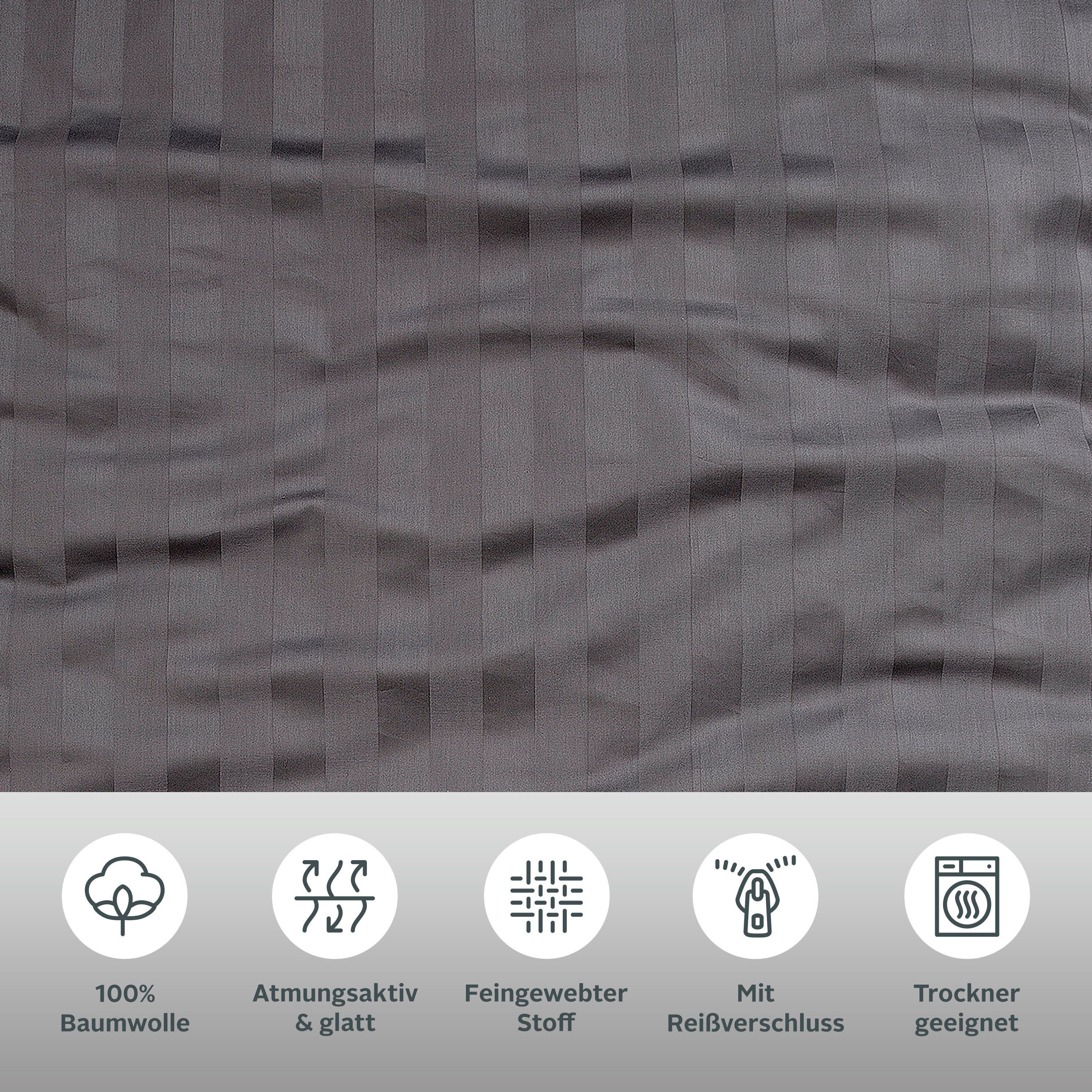 OTTO home Bettwäsche Malia in Gr. 135x200 oder 155x220 cm, Mako-Satin, 2 teilig, zeitlose Bettwäsche aus Baumwolle, Bettwäsche in Mako-Satin-Qualität