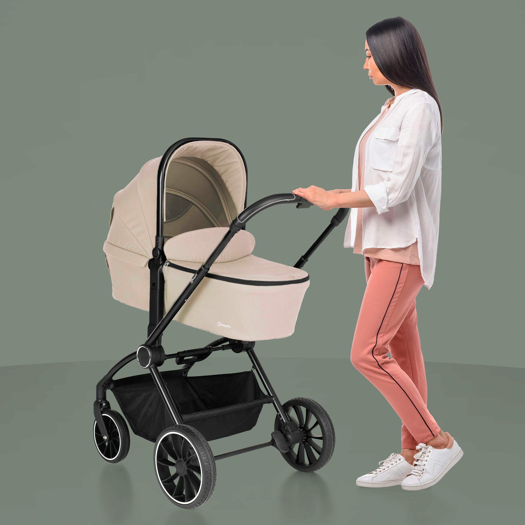 BabyGo Harmony 3-in-1 Combi Stroller (Set), including infant car seat with adapters