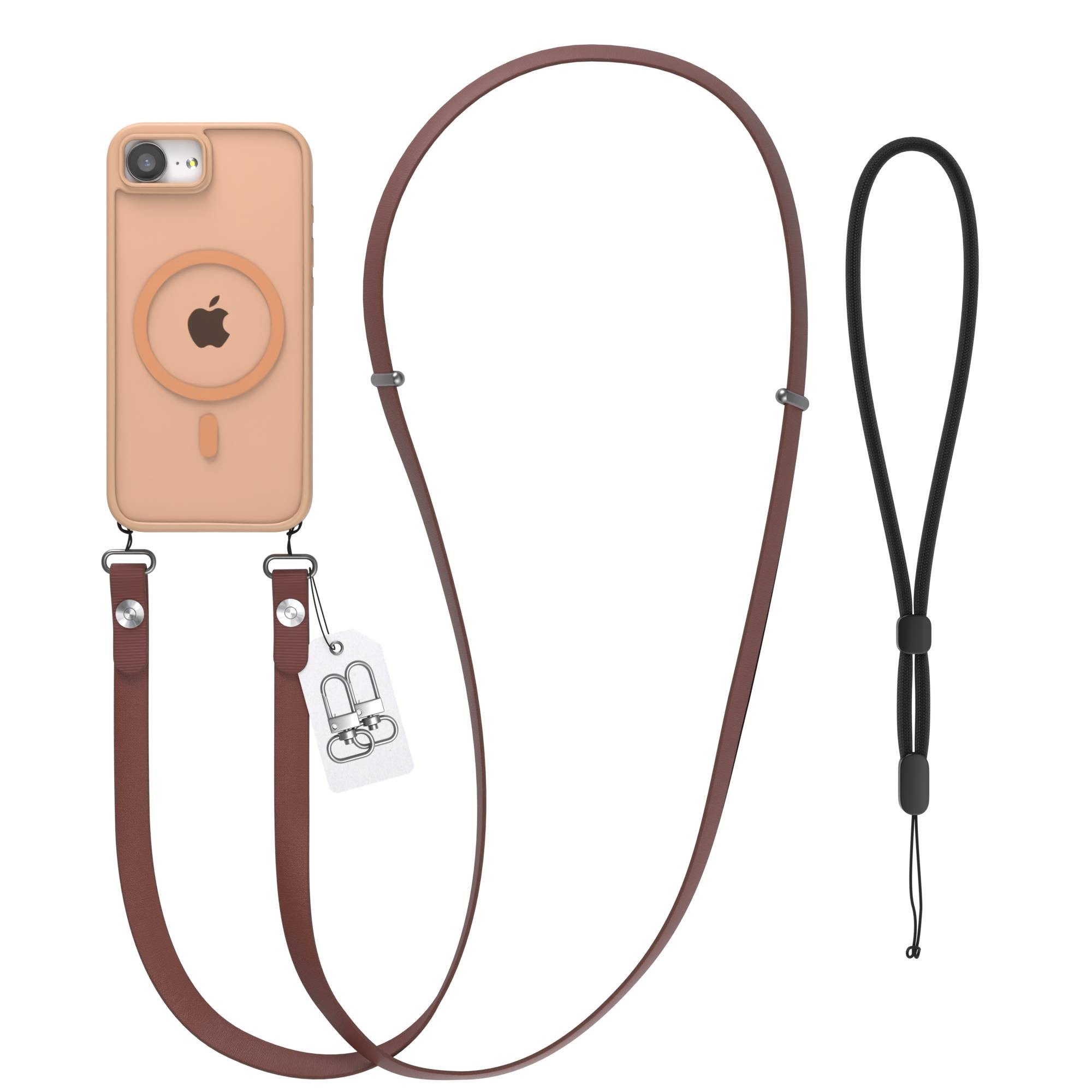 EAZY CASE Handykette Outdoor Case MagSafe Handyband für Apple iPhone 16e 6,1 Zoll, Crossbody Handyhülle mit MagSafe und magnetisch verstellbarem Band