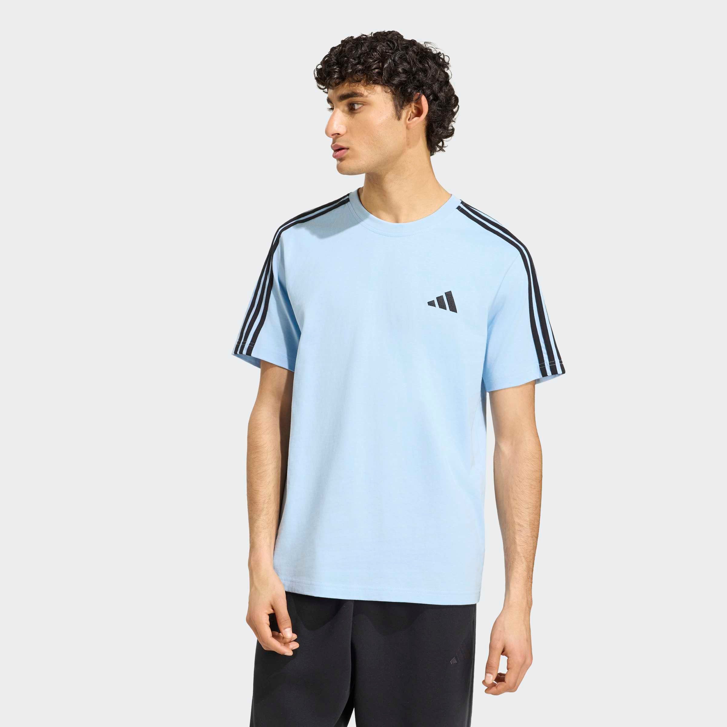 adidas Sportswear T-Shirt ESSENTIALS 3-STREIFEN, SINGLE JERSEY, BRANDING