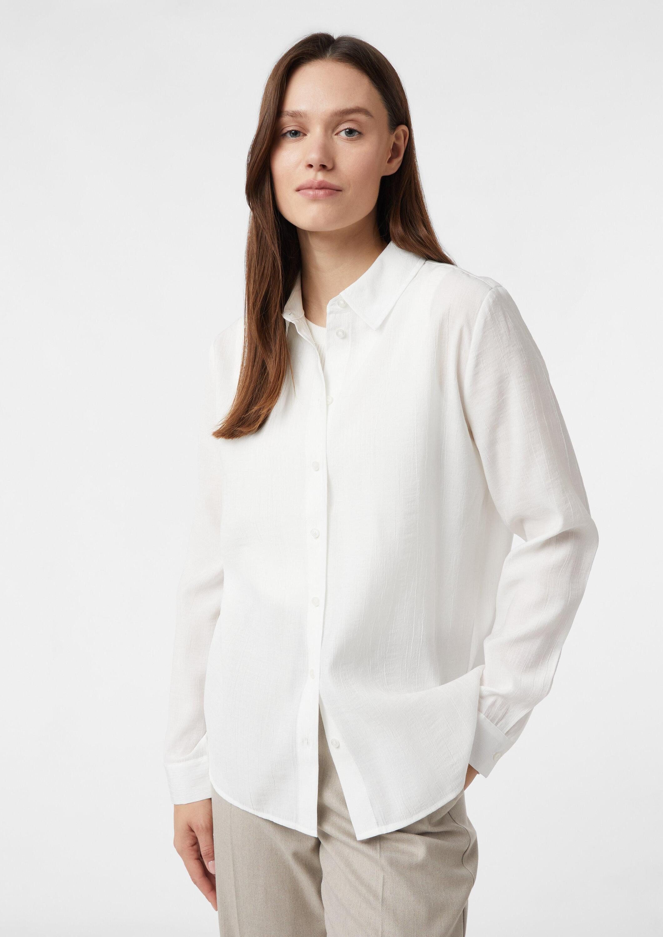 comma Langarmbluse Bluse Semitransparente Hemdbluse in Crêpe-Optik. Reduzierter Preis € 48,99. Unverbindliche Preisempfehlung € 69,99