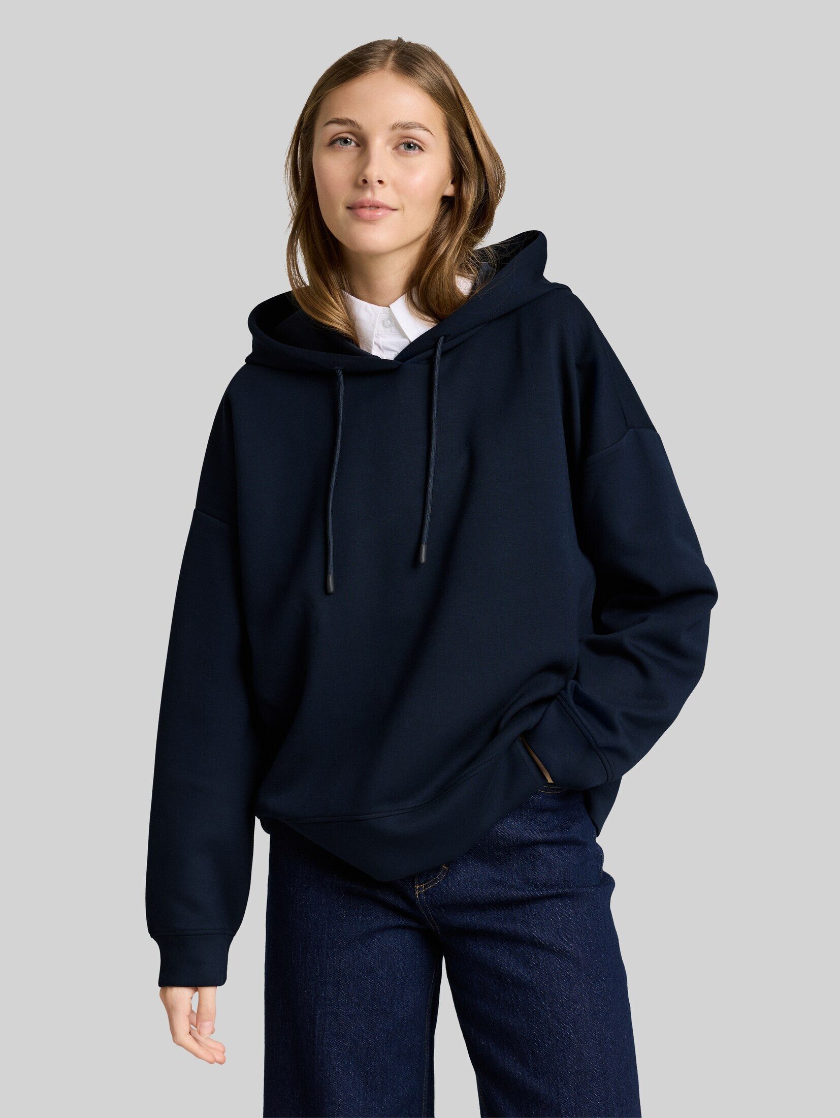 TOM TAILOR Denim Sweatshirt Strick & Sweatshirts Relaxed Fit Hoodie Sweatshirt aus Scuba